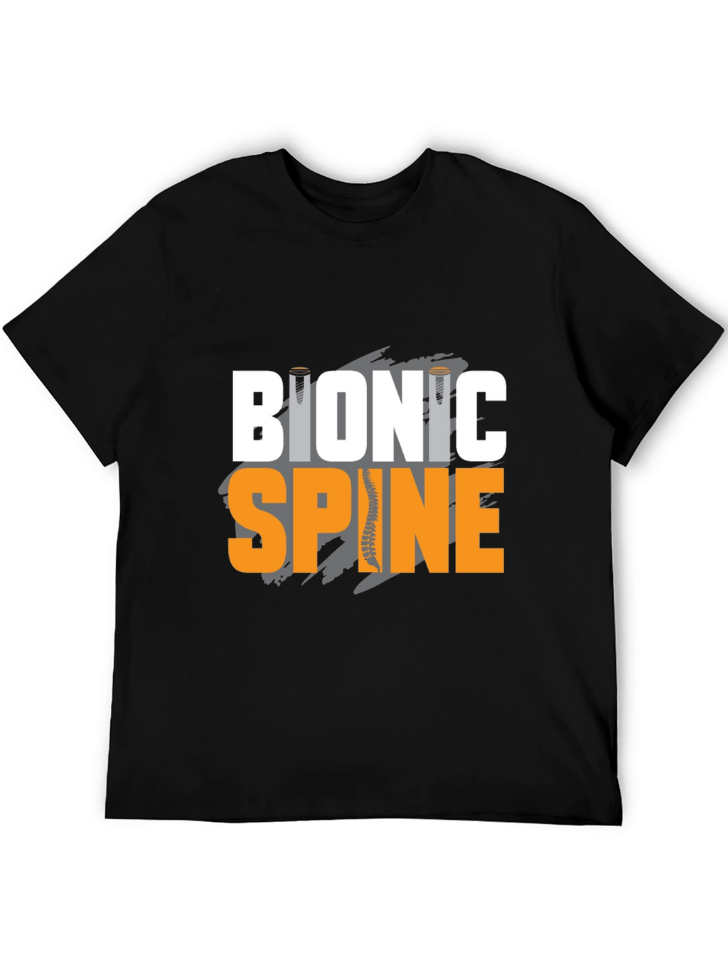 Bionic Spine Graphic T-Shirt - Black Cotton Tee