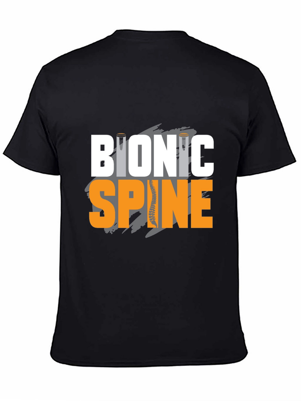 Bionic Spine Graphic T-Shirt - Black Cotton Tee