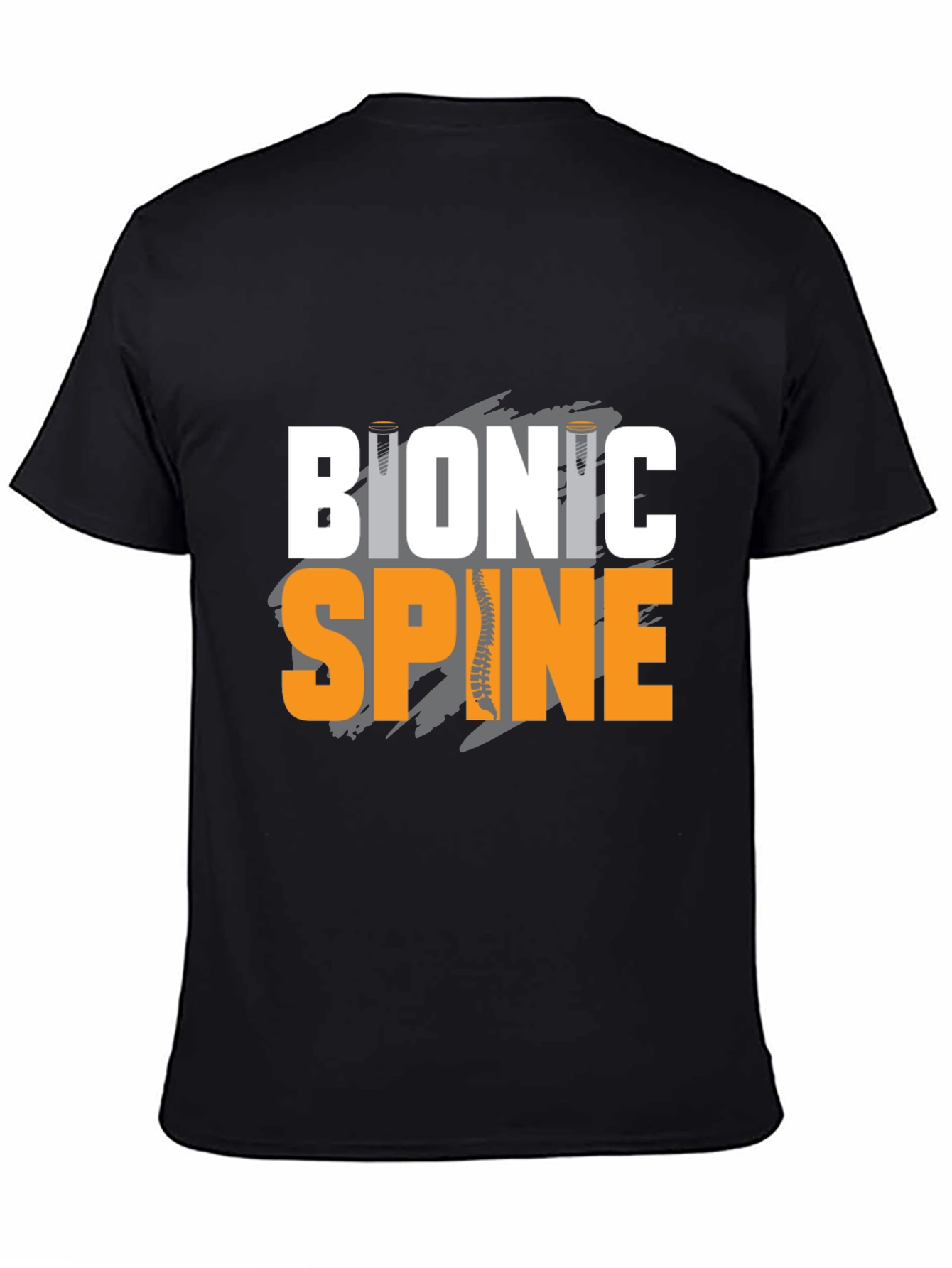 Bionic Spine Graphic T-Shirt - Black Cotton Tee