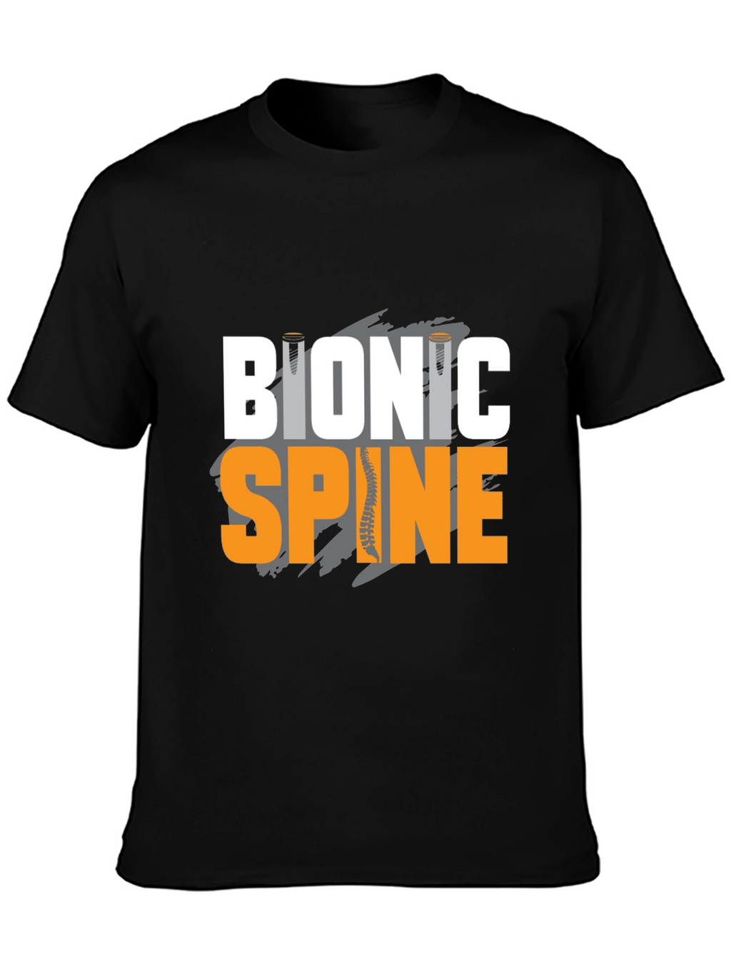 Bionic Spine Graphic T-Shirt - Black Cotton Tee