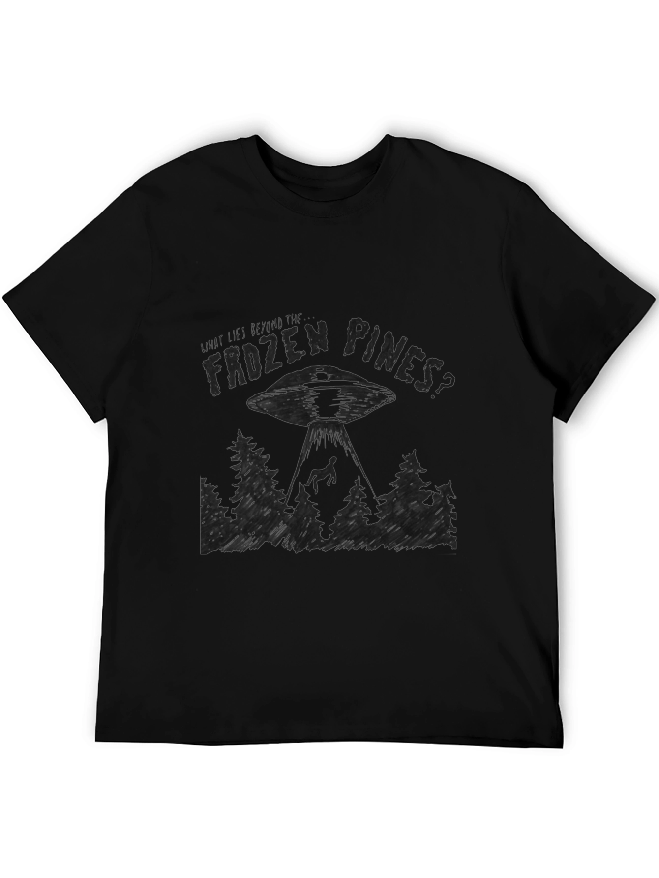 Frozen Pines UFO Abduction Graphic T-Shirt