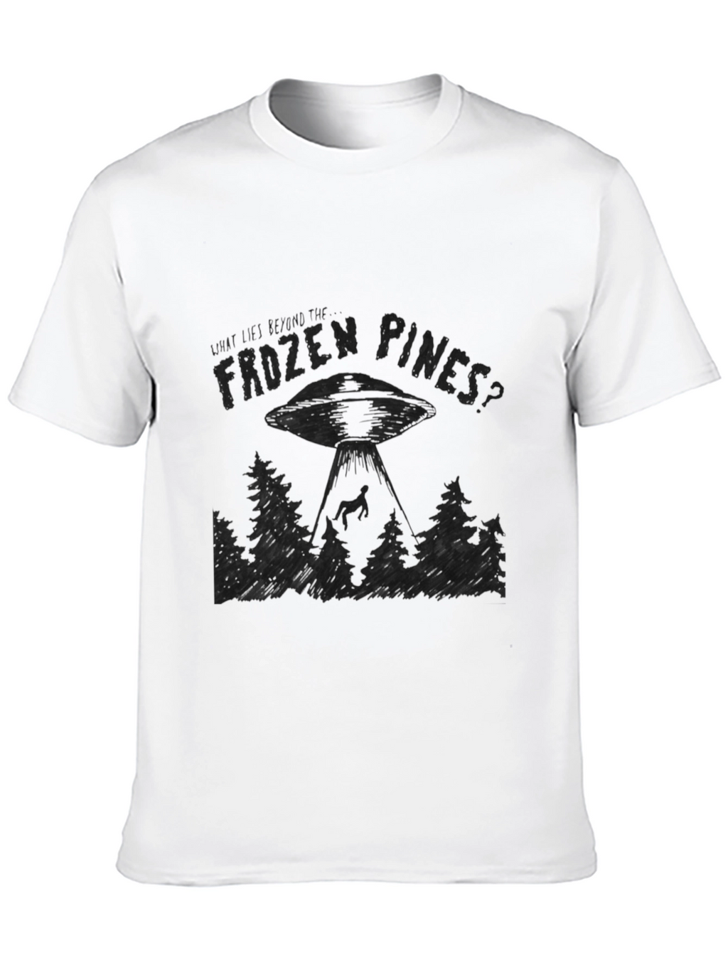 Frozen Pines UFO Abduction Graphic T-Shirt