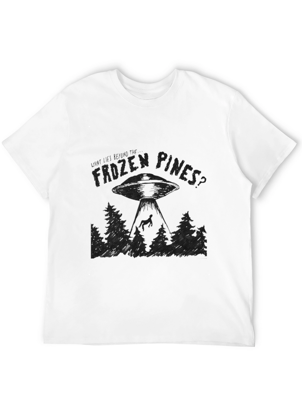 Frozen Pines UFO Abduction Graphic T-Shirt