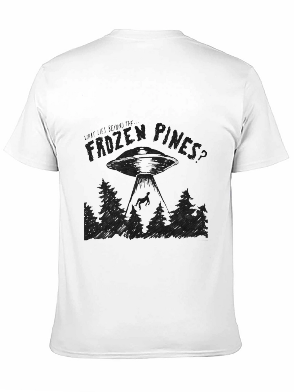 Frozen Pines UFO Abduction Graphic T-Shirt