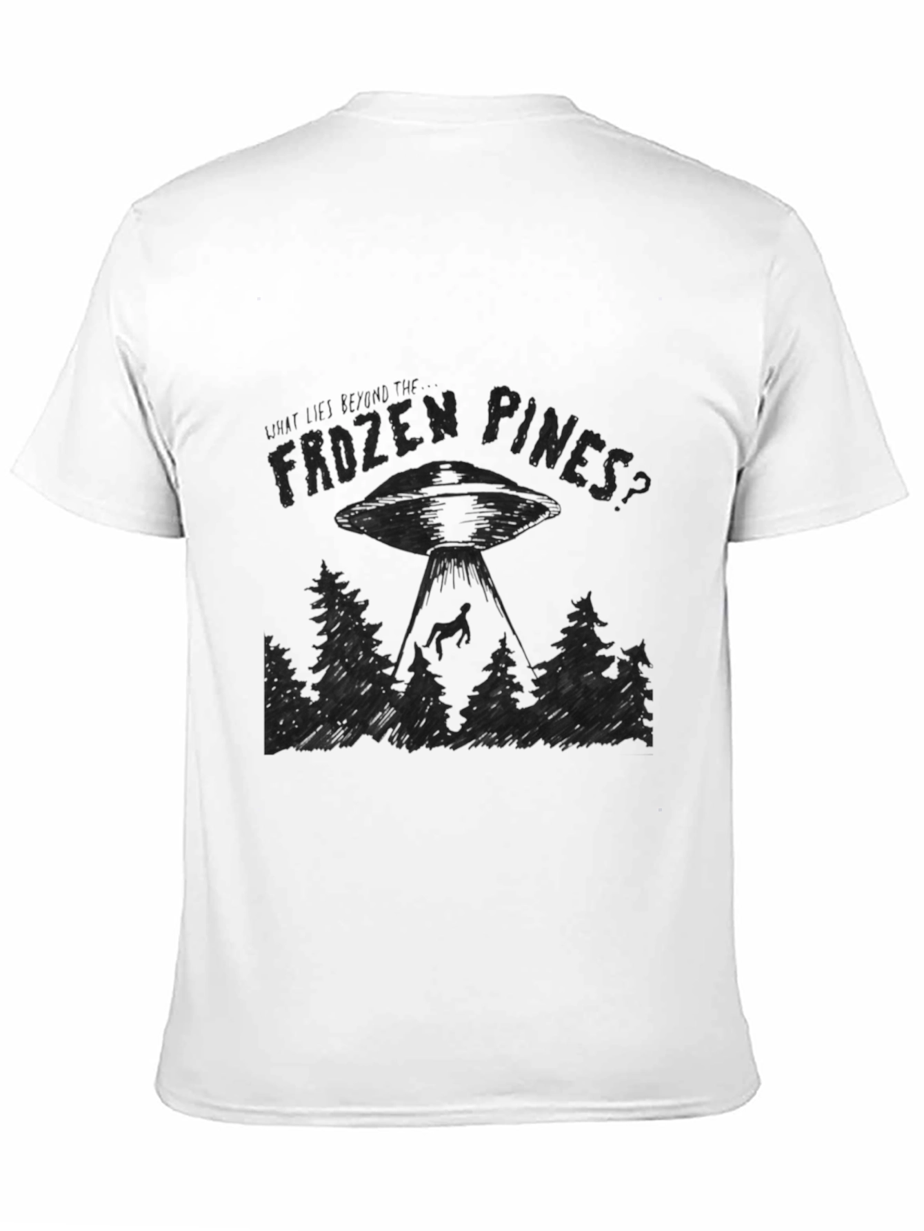 Frozen Pines UFO Abduction Graphic T-Shirt