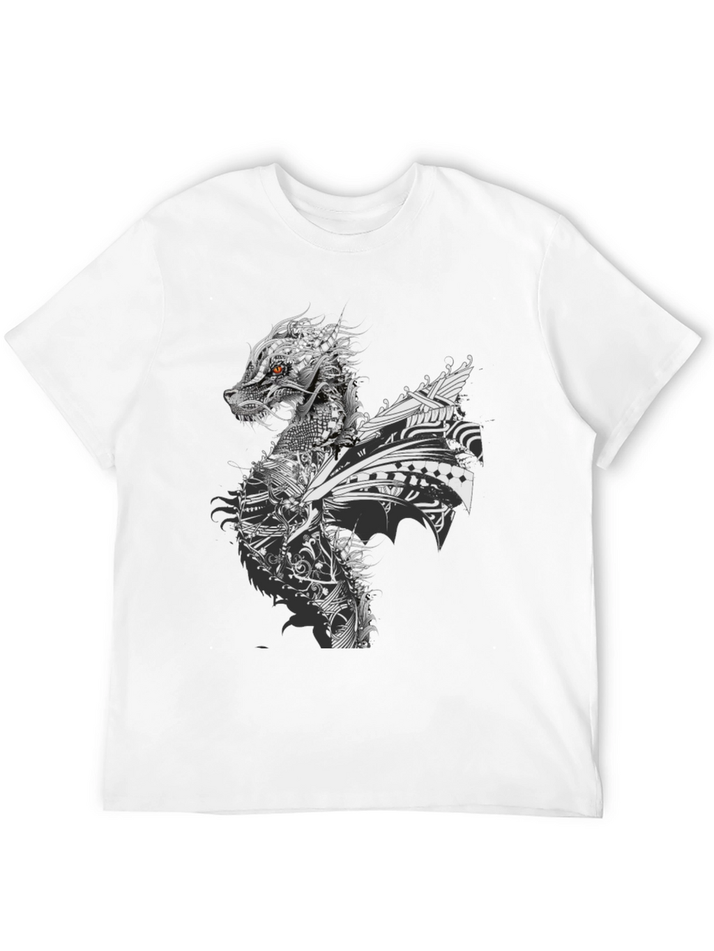 Dragon Graphic Print Crew Neck T-Shirt