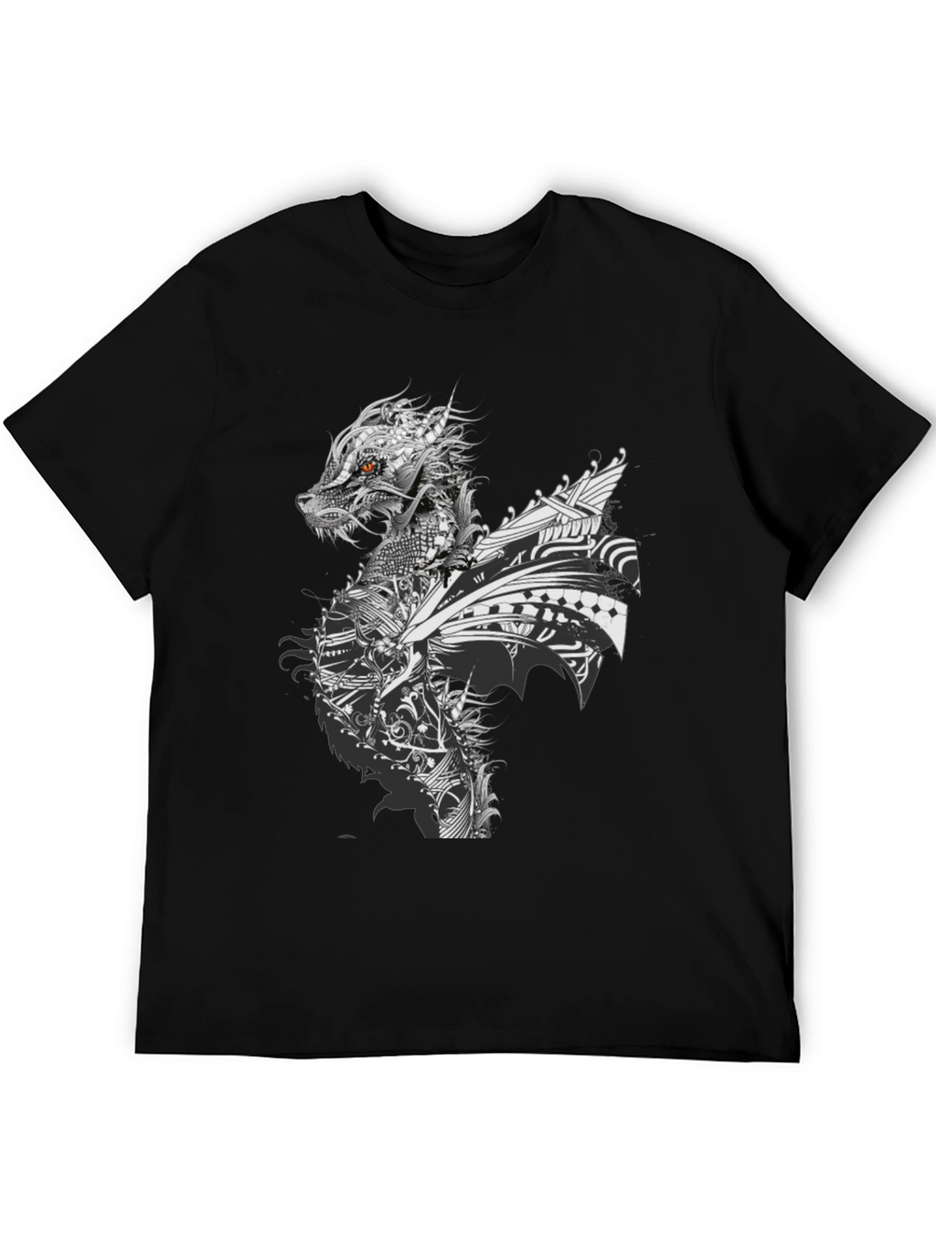 Dragon Graphic Print Crew Neck T-Shirt