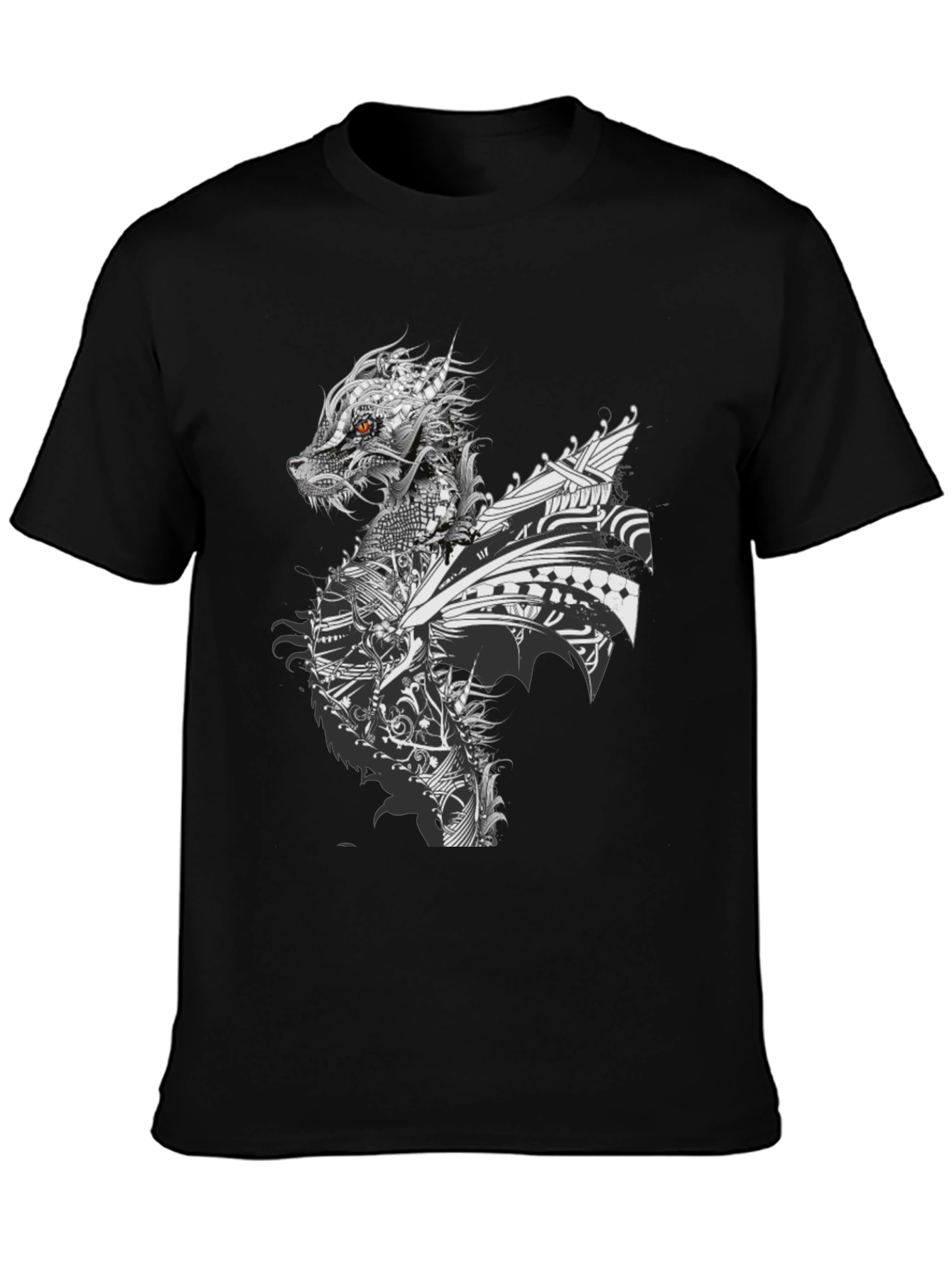 Dragon Graphic Print Crew Neck T-Shirt