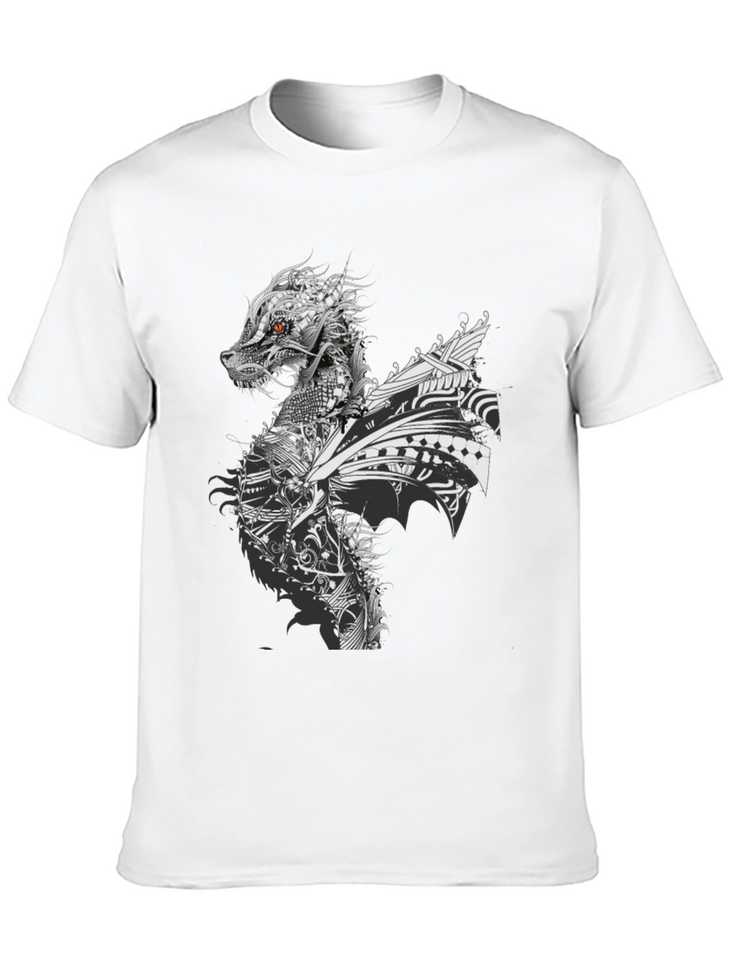 Dragon Graphic Print Crew Neck T-Shirt