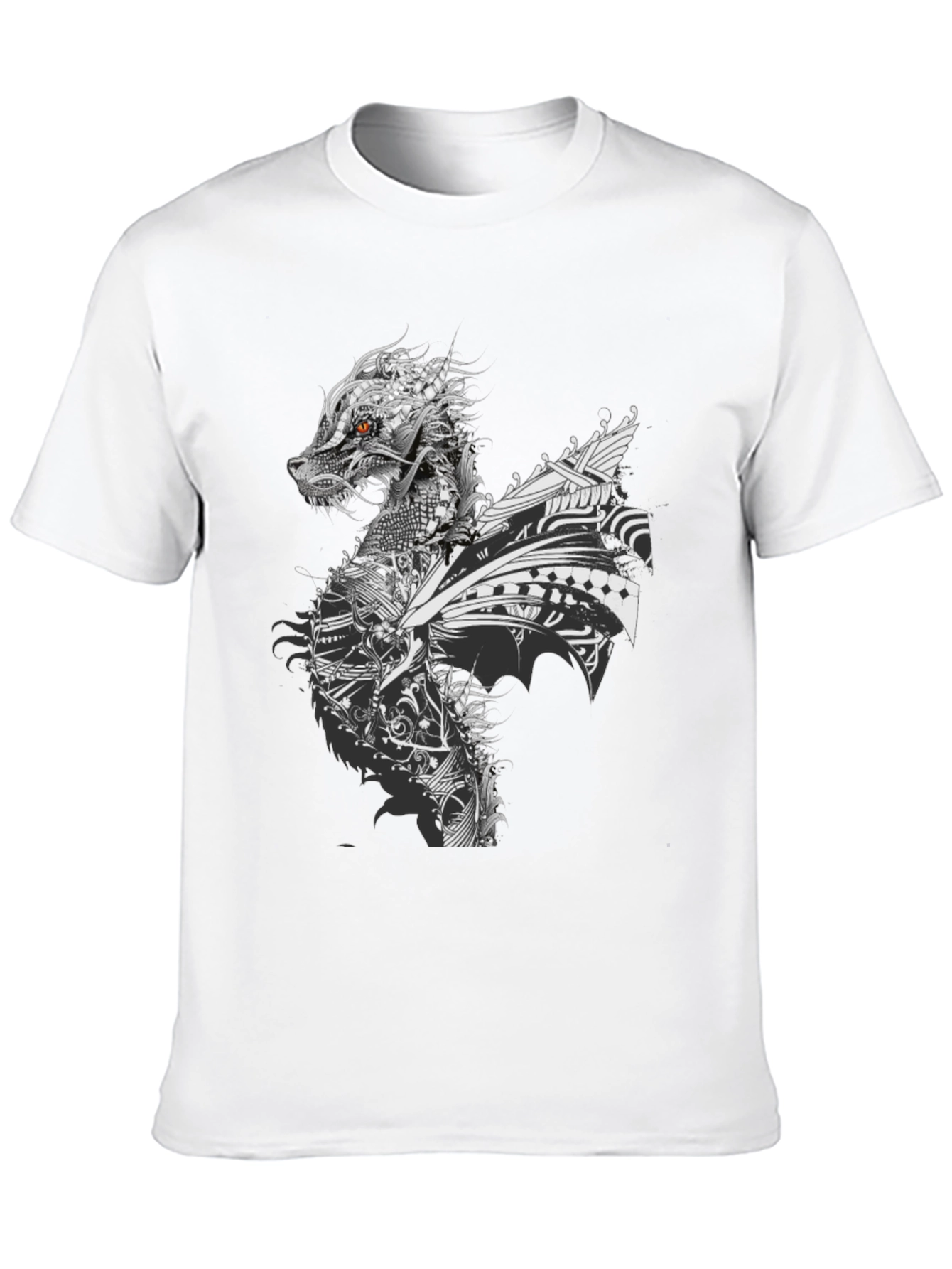 Dragon Graphic Print Crew Neck T-Shirt