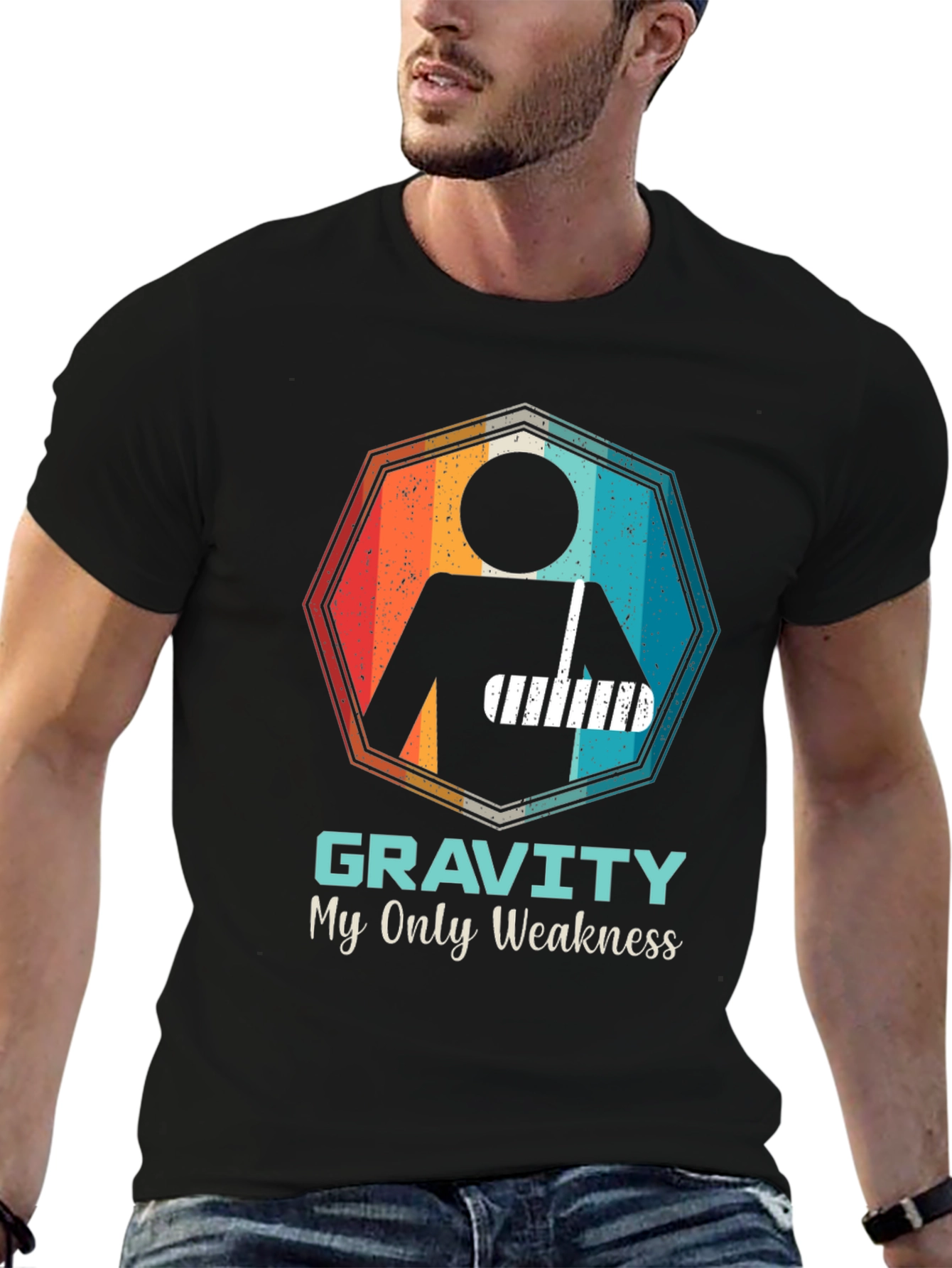 Gravity Weakness Broken Arm Funny T-Shirt