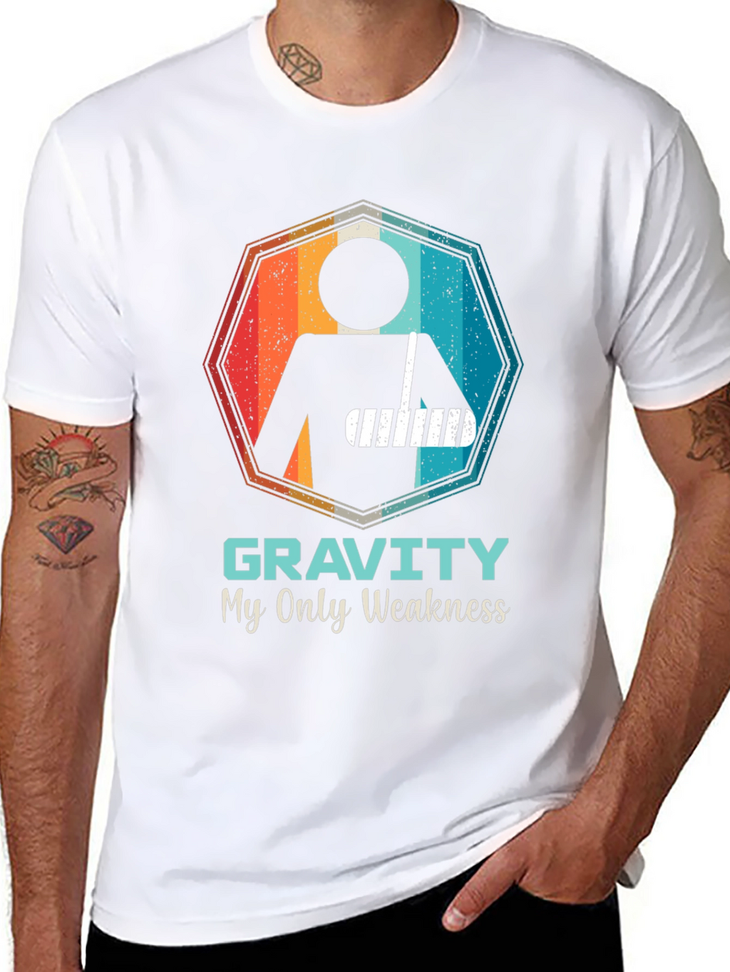 Gravity Weakness Broken Arm Funny T-Shirt
