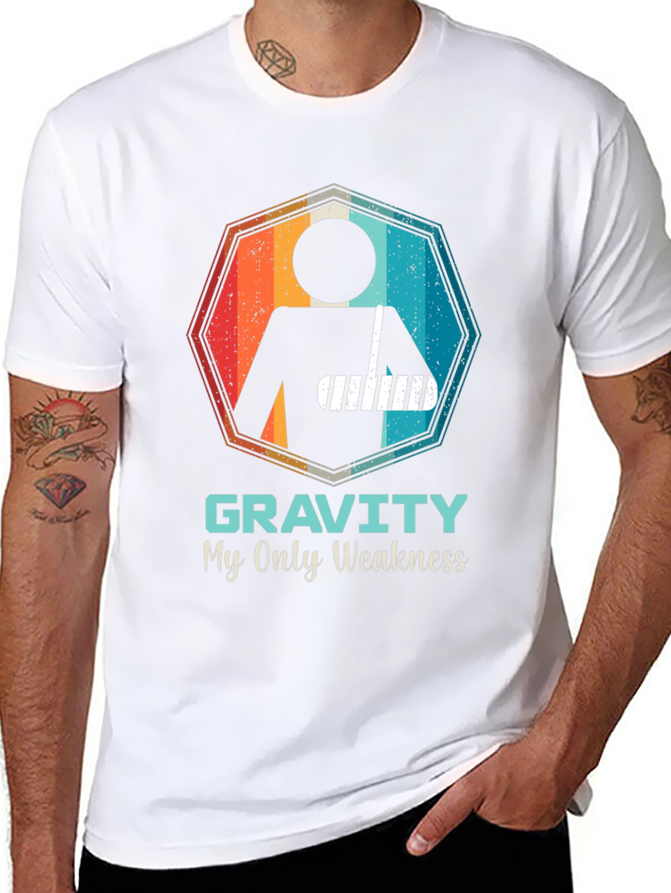 Gravity Weakness Broken Arm Funny T-Shirt