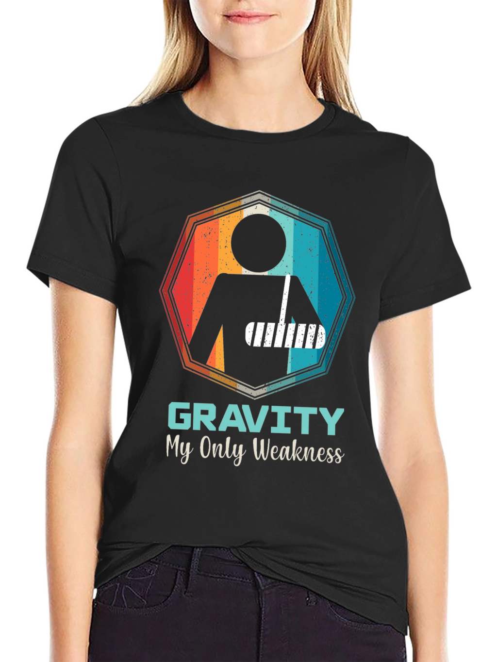 Gravity Weakness Broken Arm Funny T-Shirt