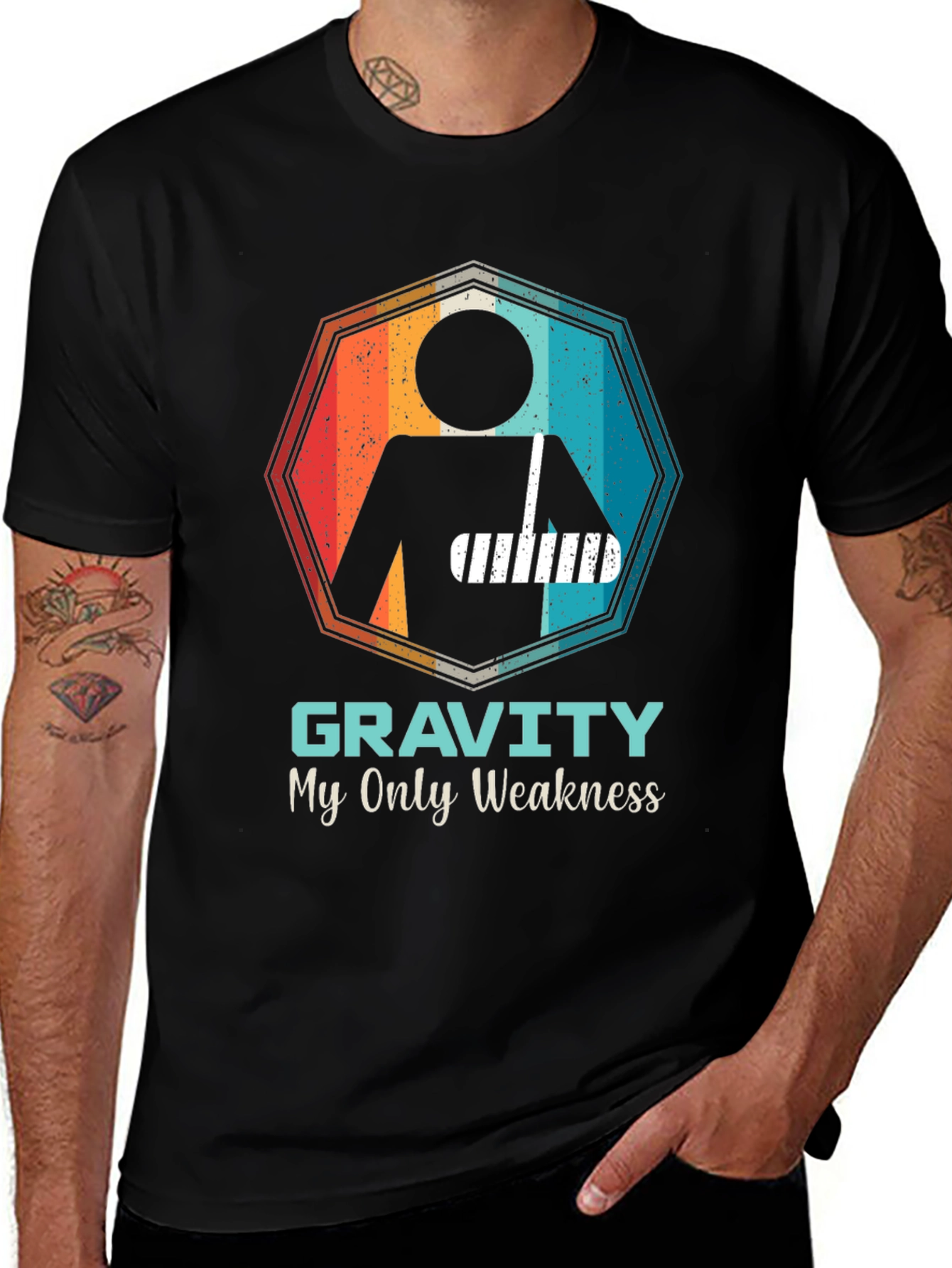 Gravity Weakness Broken Arm Funny T-Shirt
