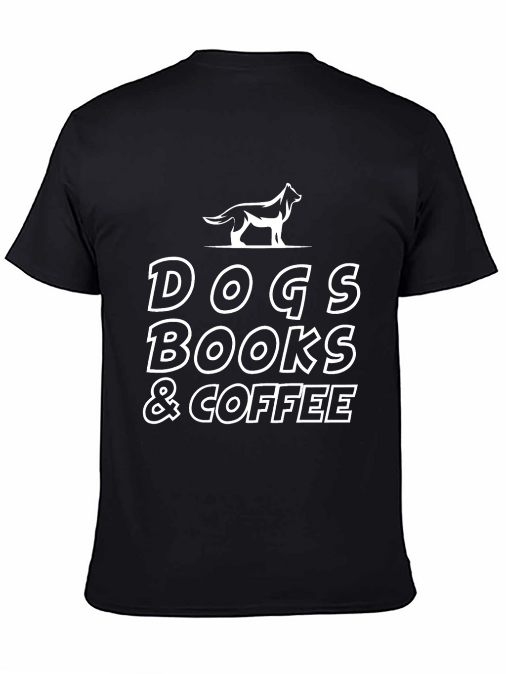 Dogs Books & Coffee Graphic T-Shirt