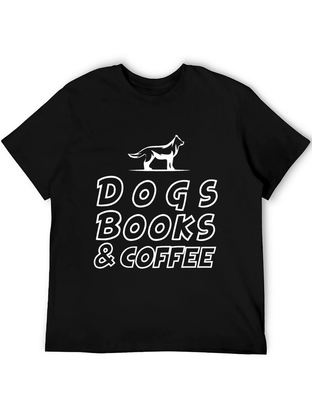 Dogs Books & Coffee Graphic T-Shirt