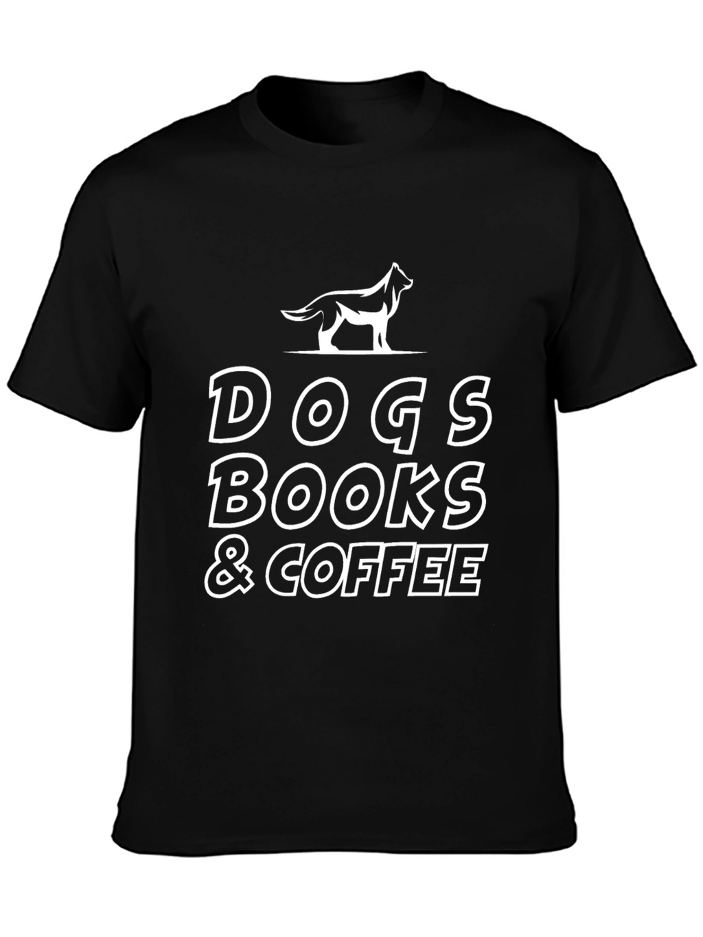 Dogs Books & Coffee Graphic T-Shirt