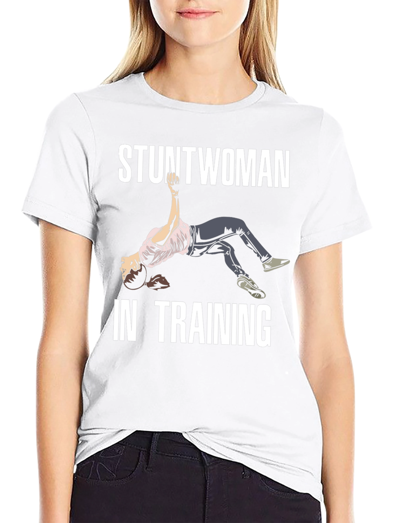 Stuntwoman In Training T-Shirt - Black Graphic Tee