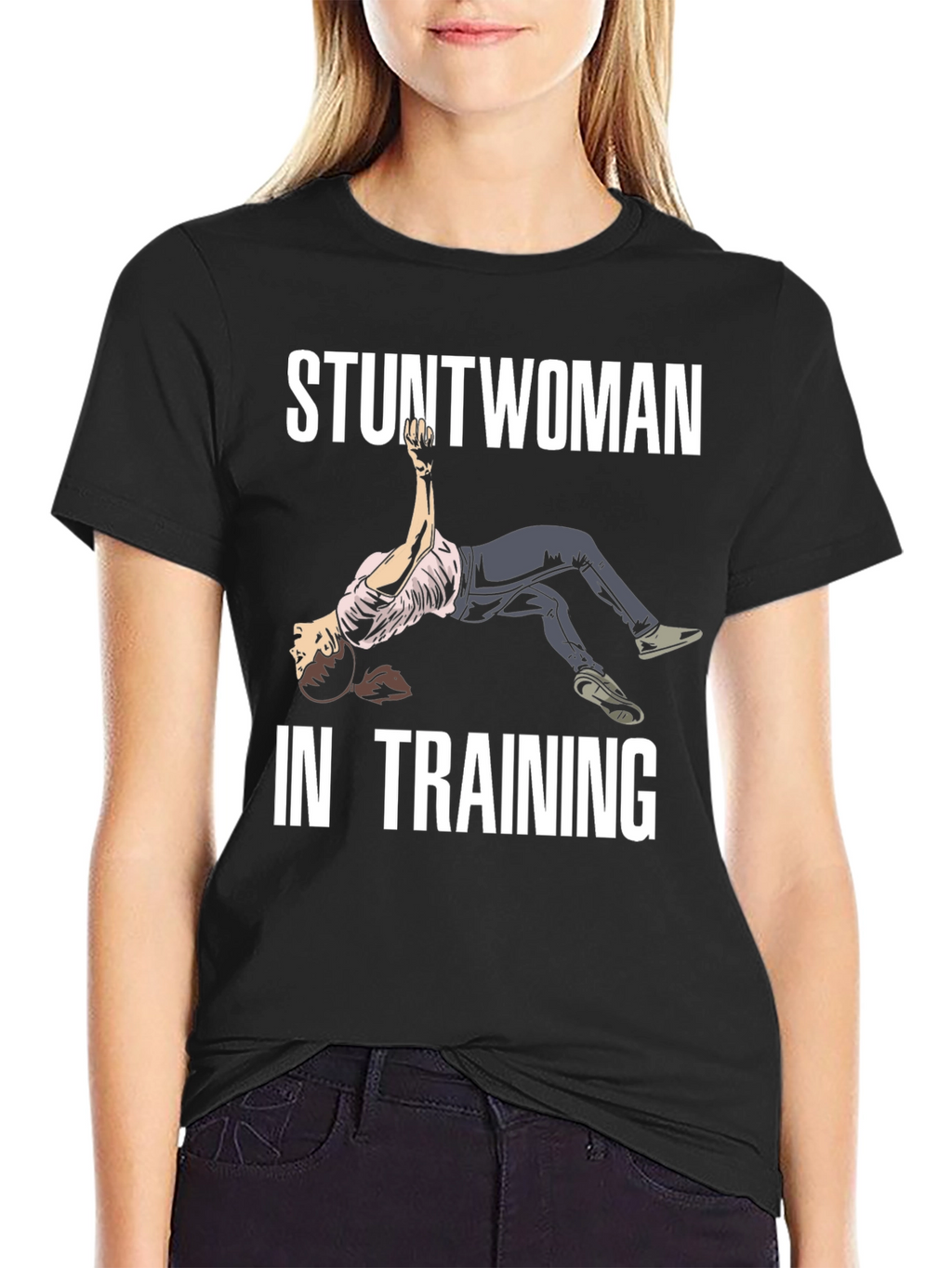 Stuntwoman In Training T-Shirt - Black Graphic Tee