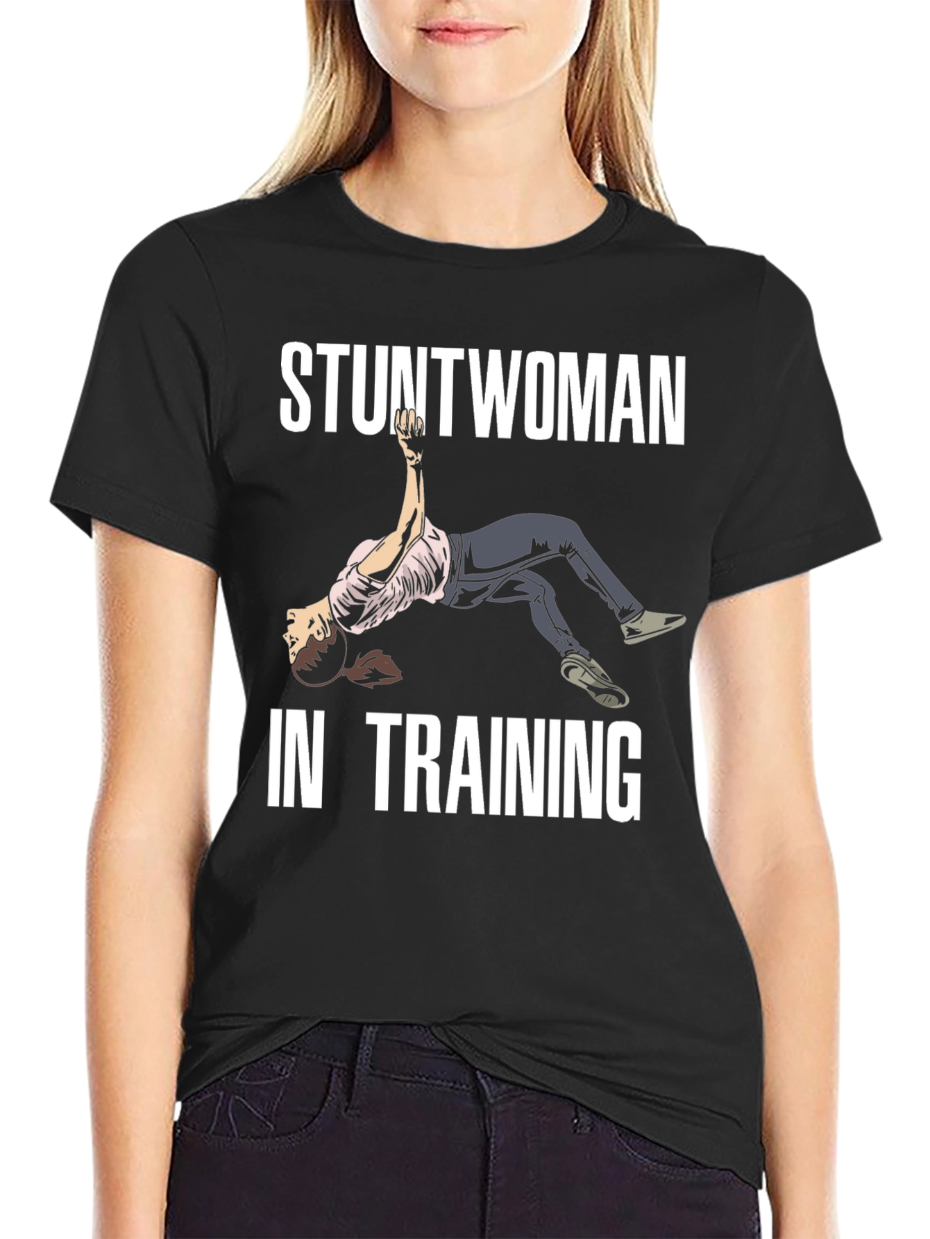 Stuntwoman In Training T-Shirt - Black Graphic Tee