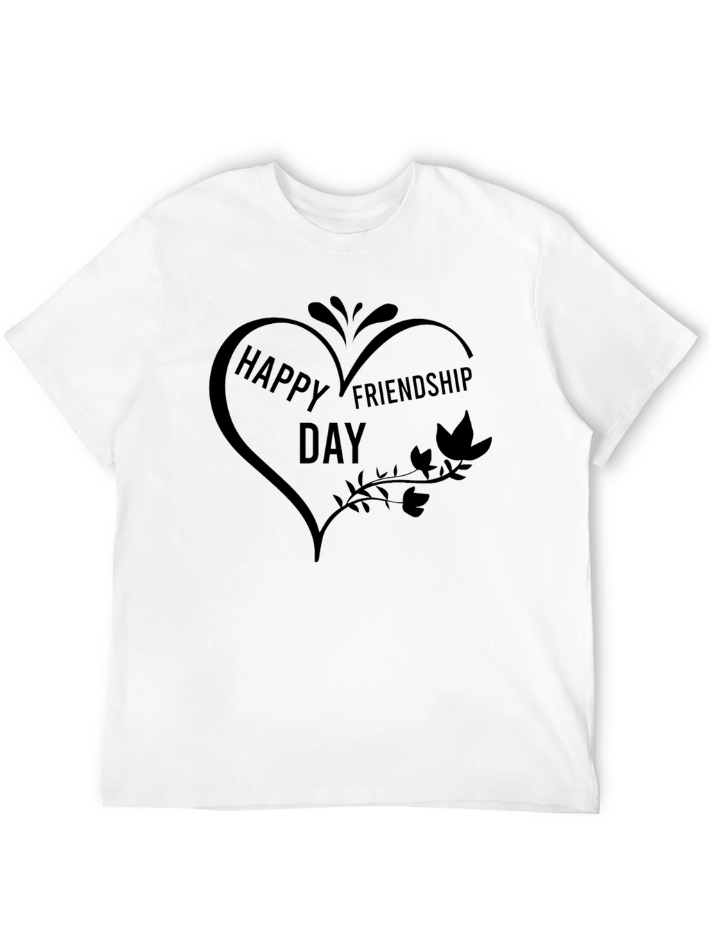 Happy Friendship Day Graphic Tee - Black