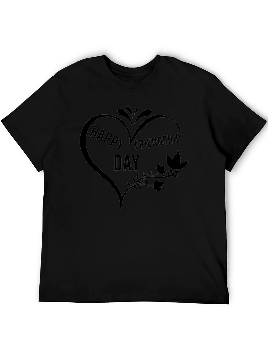 Happy Friendship Day Graphic Tee - Black
