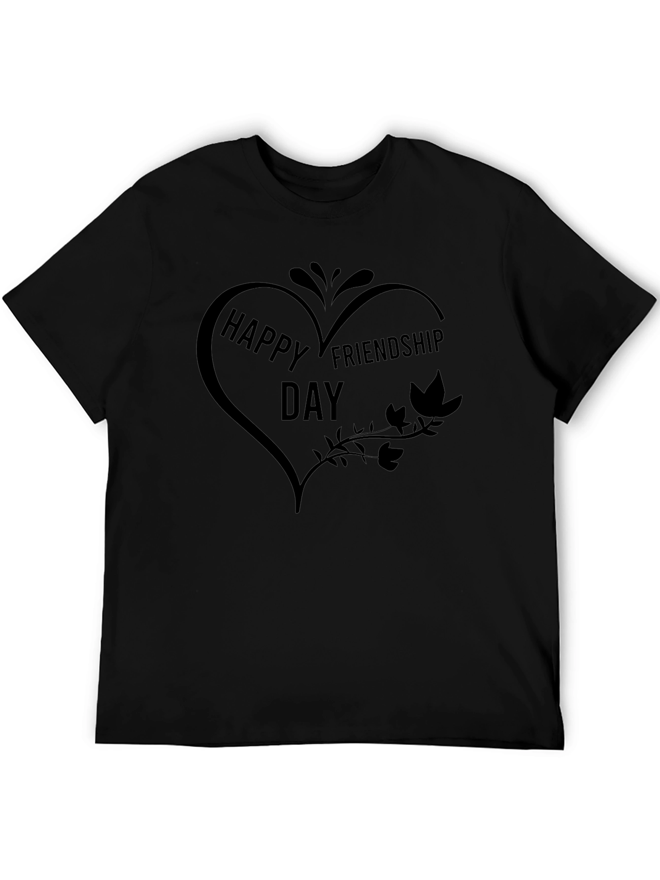 Happy Friendship Day Graphic Tee - Black
