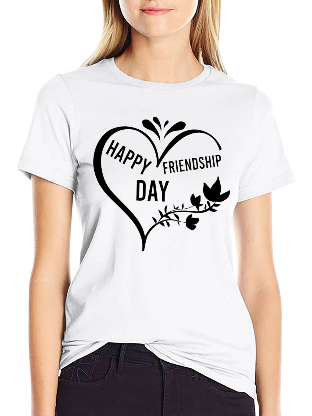Happy Friendship Day Graphic Tee - Black