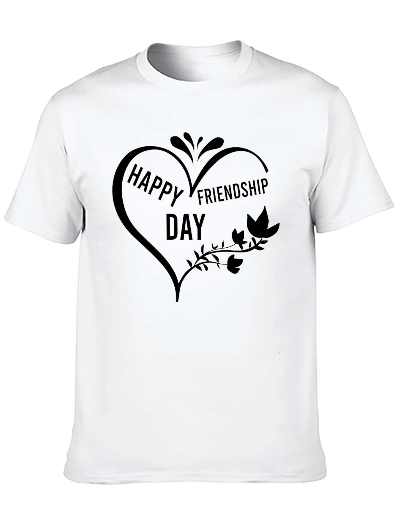 Happy Friendship Day Graphic Tee - Black