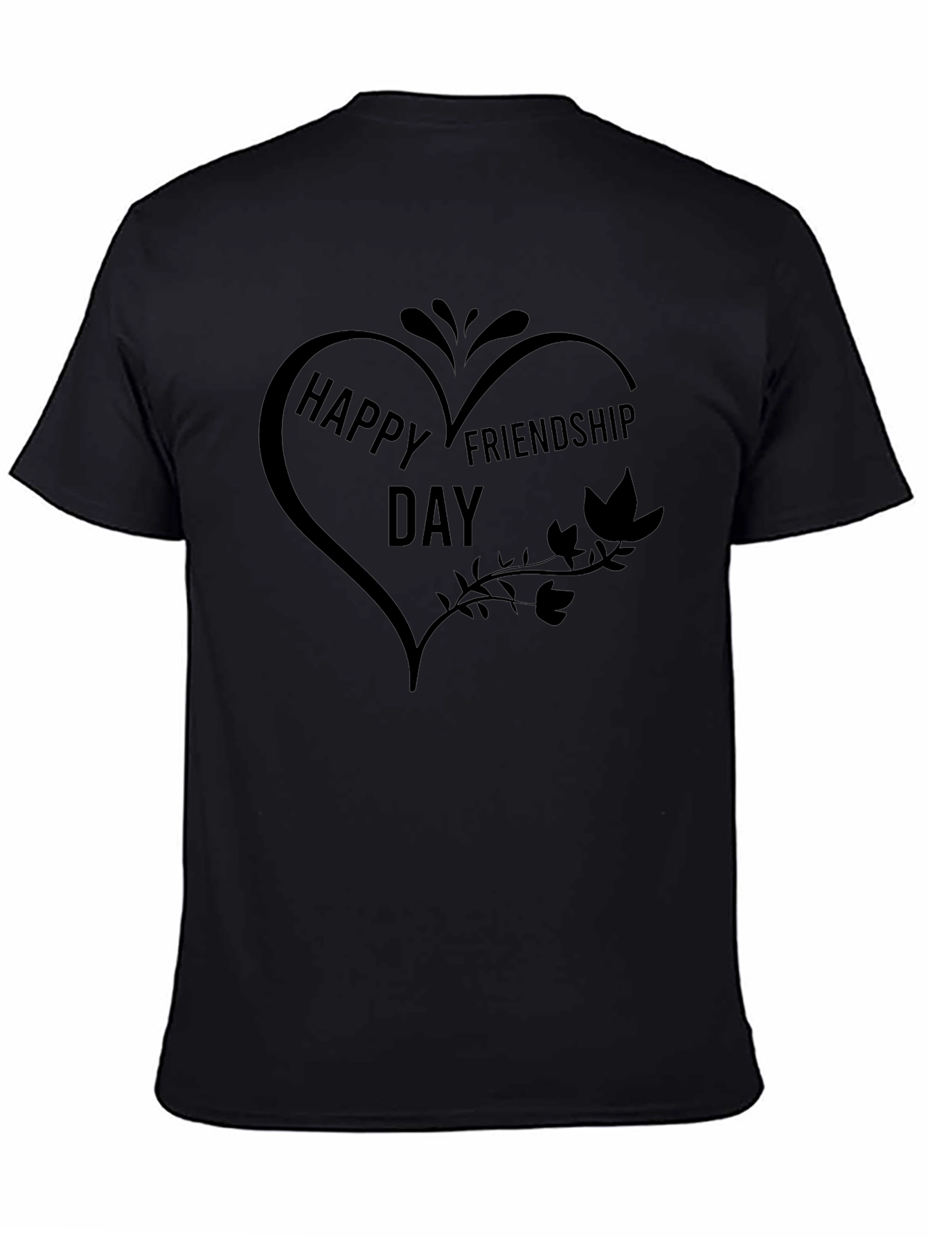 Happy Friendship Day Graphic Tee - Black