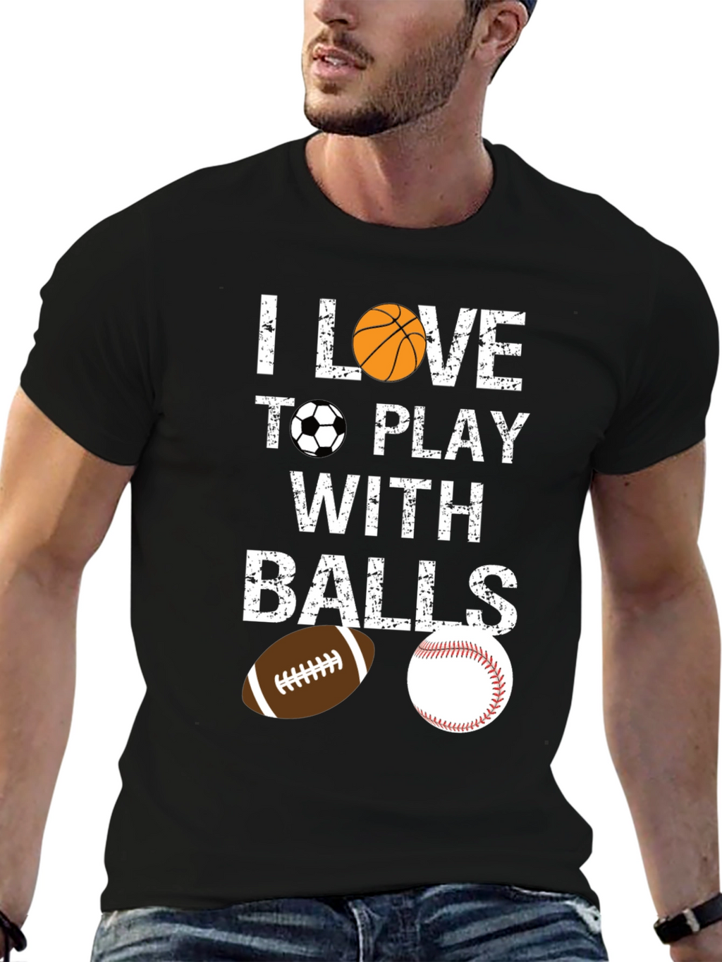 I Love To Play With Balls Graphic T-Shirt
