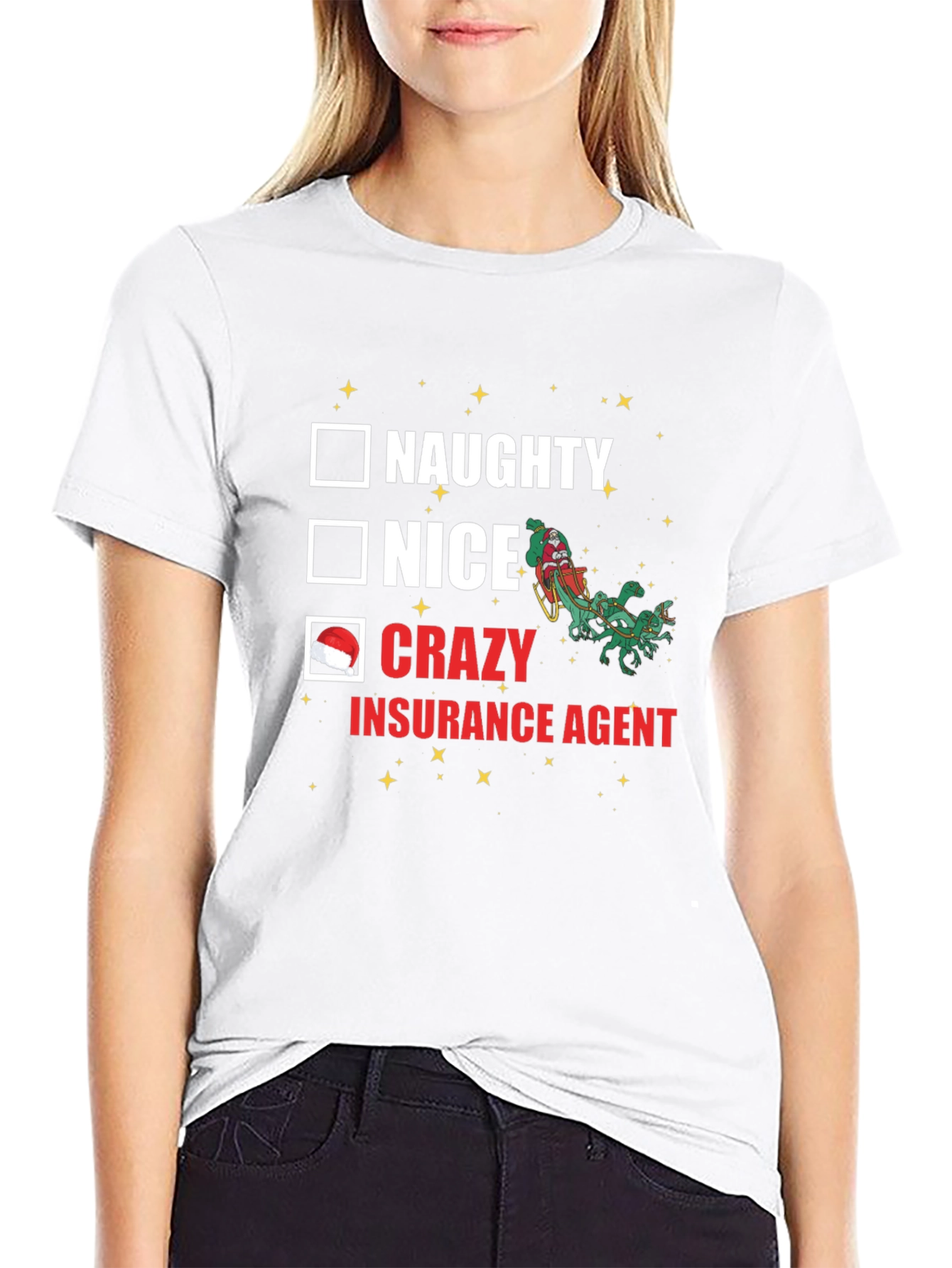 Crazy Insurance Agent Christmas T-Shirt