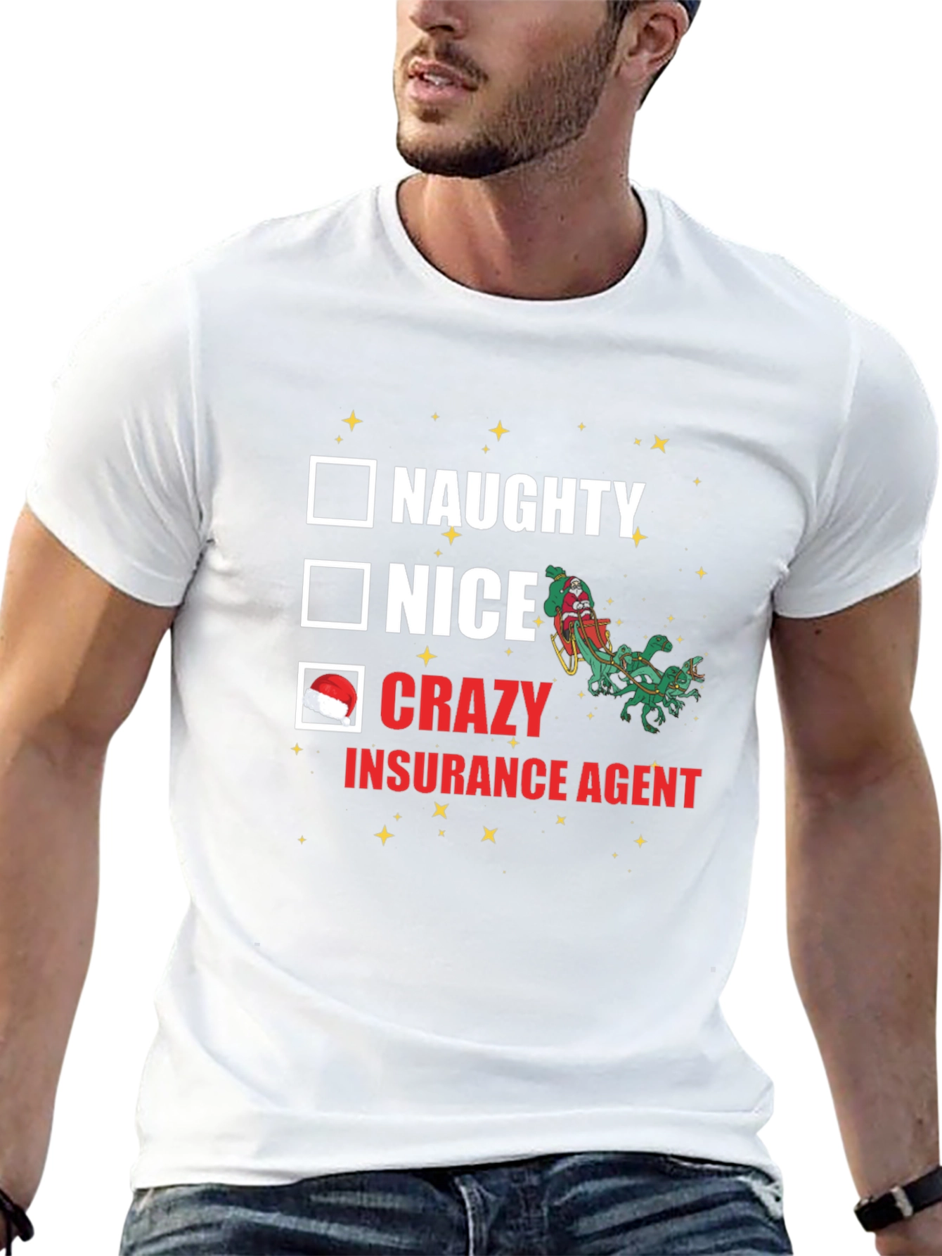 Crazy Insurance Agent Christmas T-Shirt