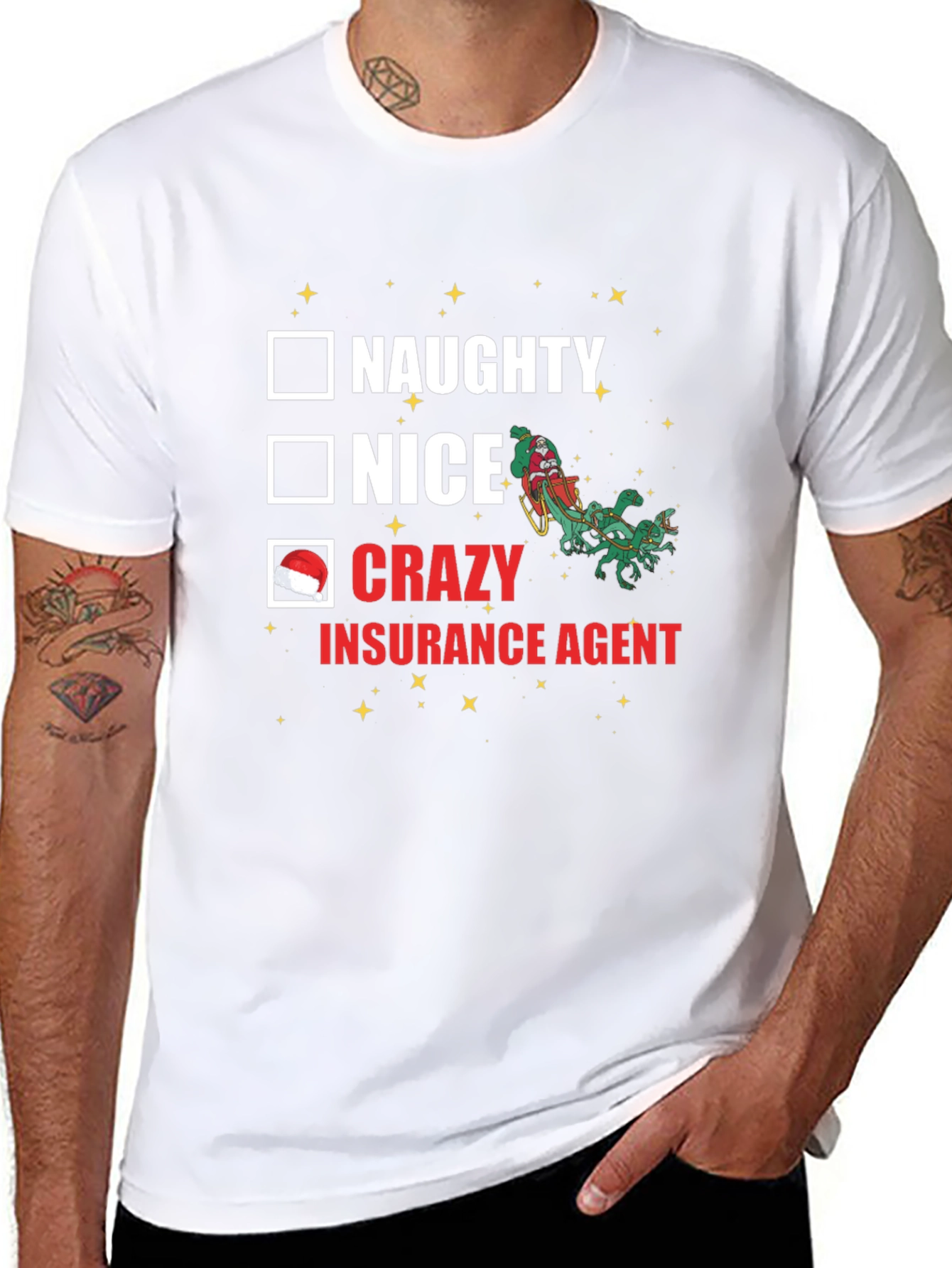 Crazy Insurance Agent Christmas T-Shirt