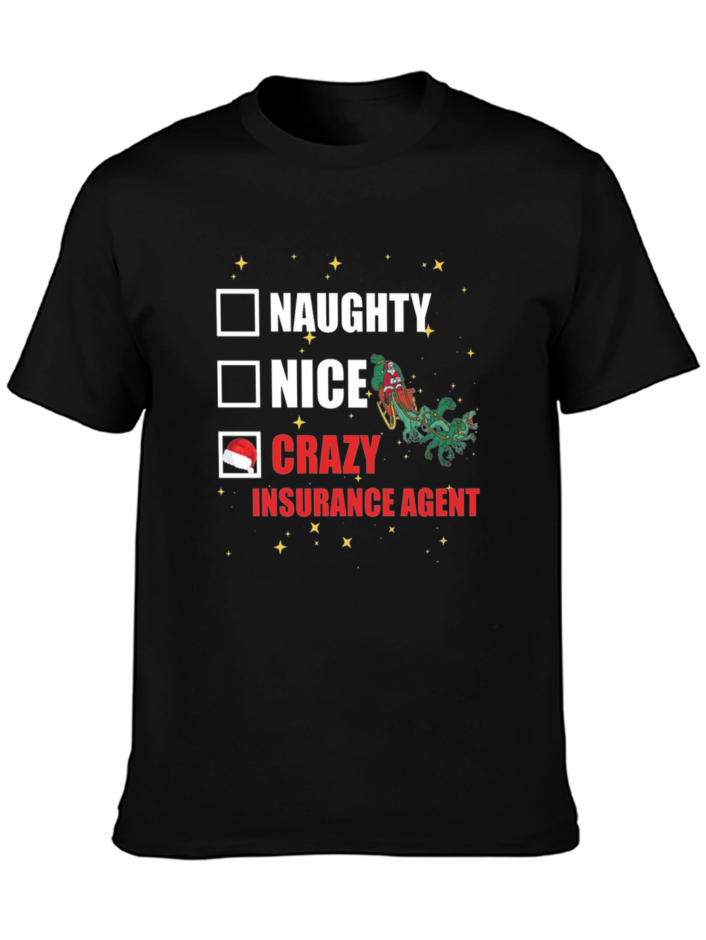 Crazy Insurance Agent Christmas T-Shirt