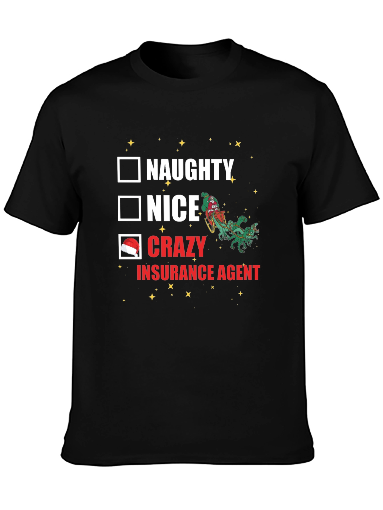 Crazy Insurance Agent Christmas T-Shirt