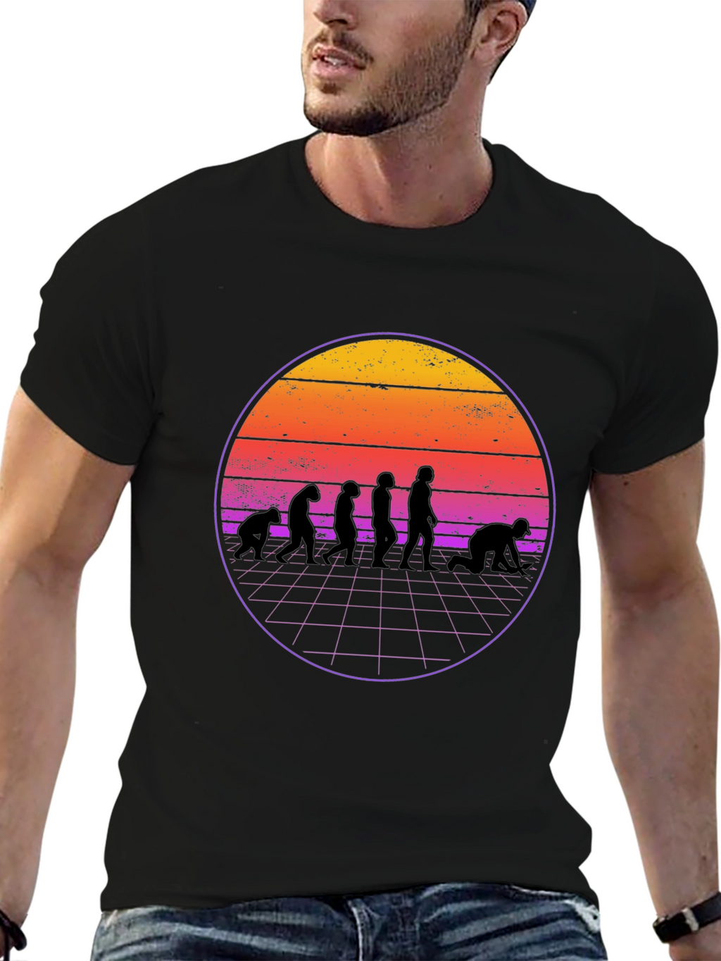 Retro Evolution T-Shirt - Black