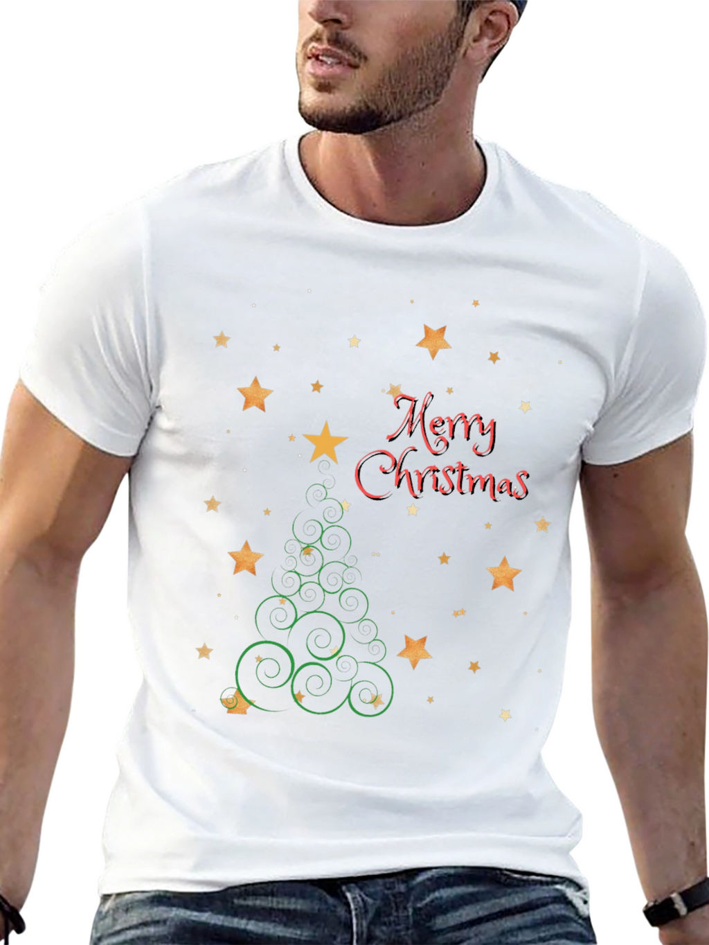 Festive Christmas Tree Star Graphic Tee