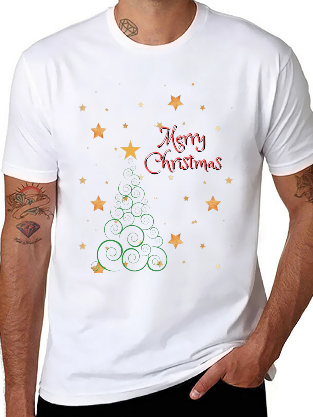 Festive Christmas Tree Star Graphic Tee