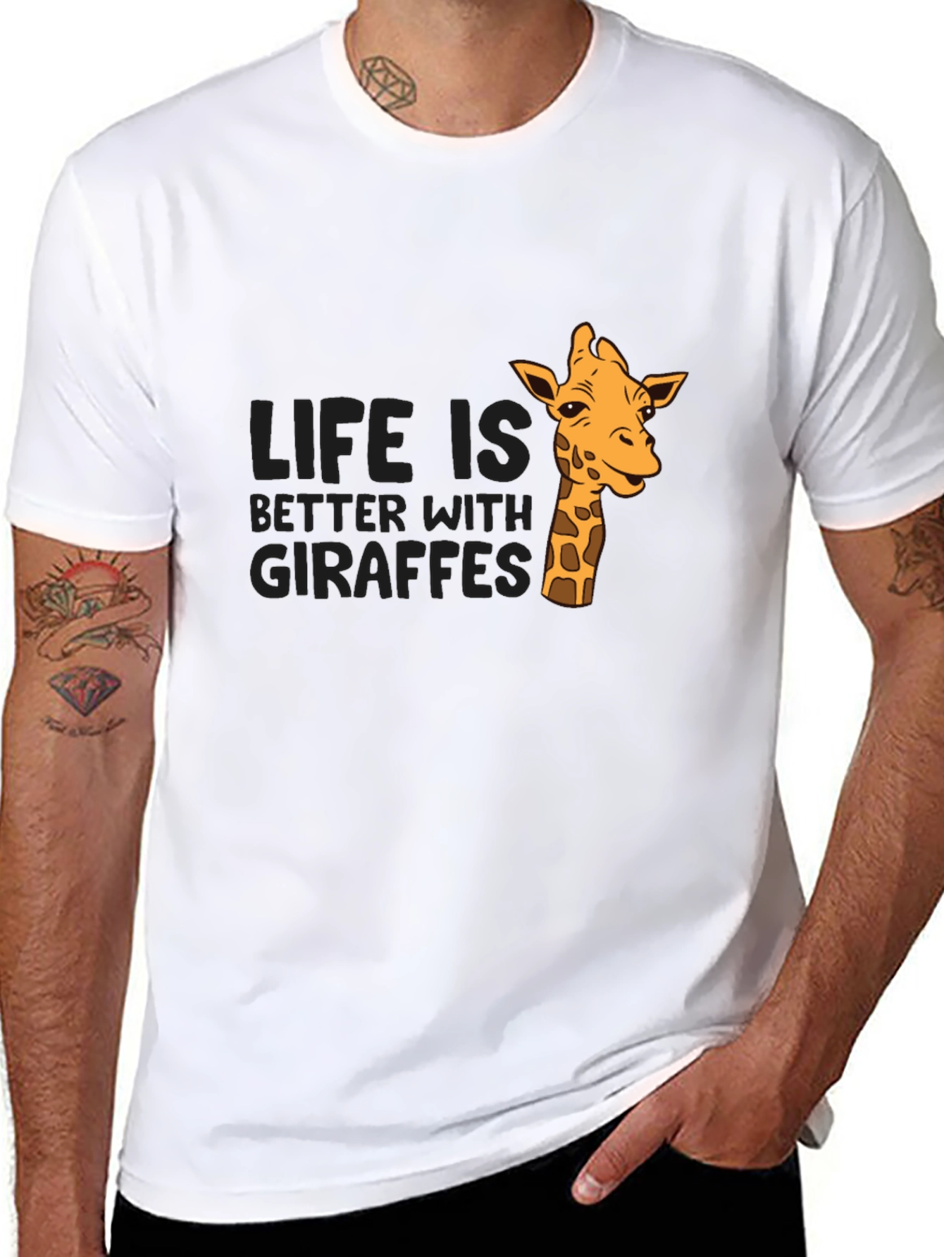Life is Better with Giraffes Graphic T-Shirt