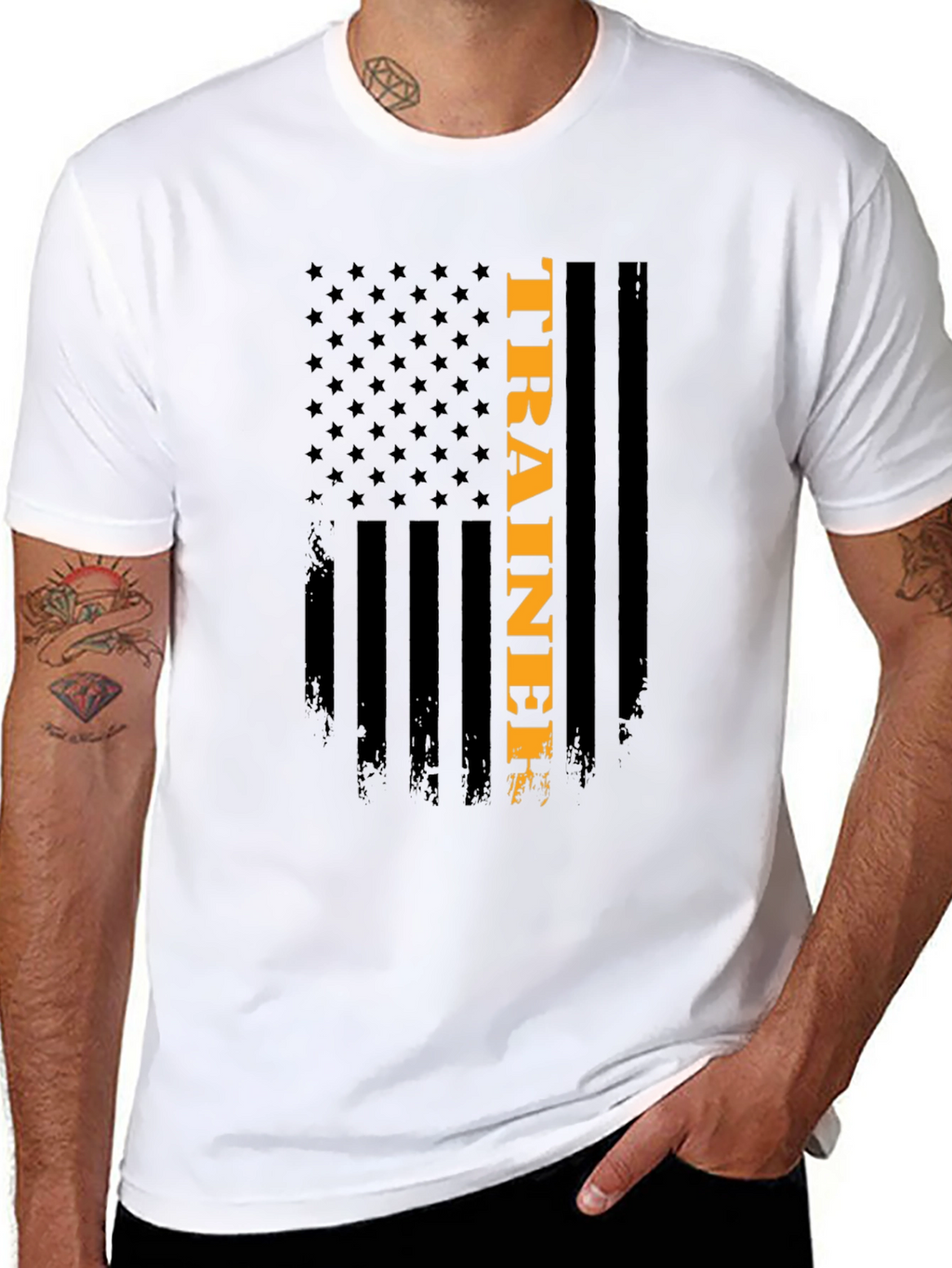 American Flag Trainer Graphic T-Shirt