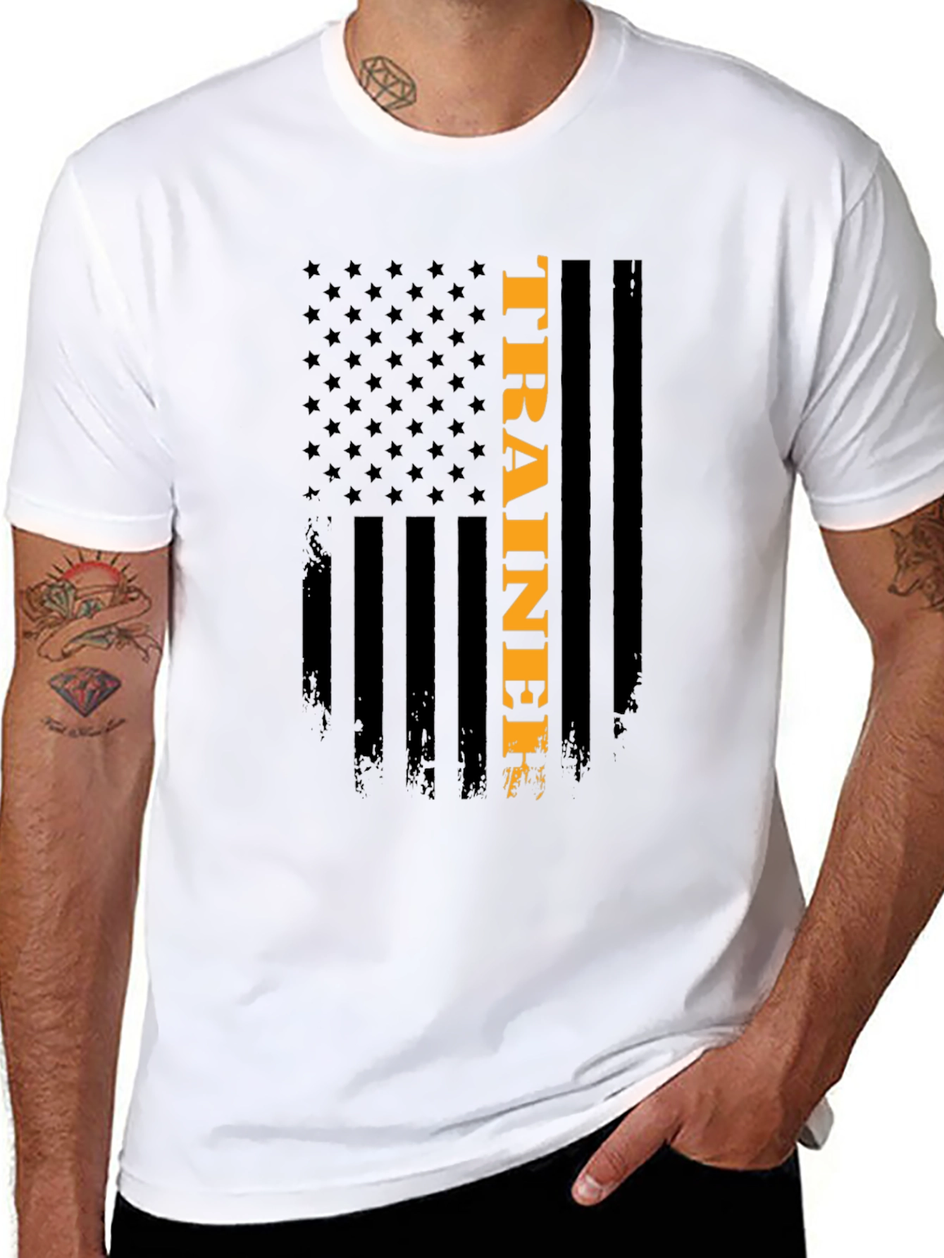 American Flag Trainer Graphic T-Shirt