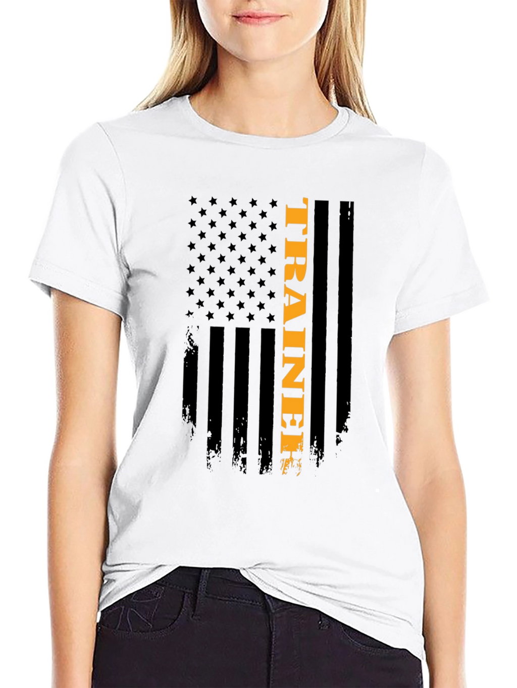 American Flag Trainer Graphic T-Shirt