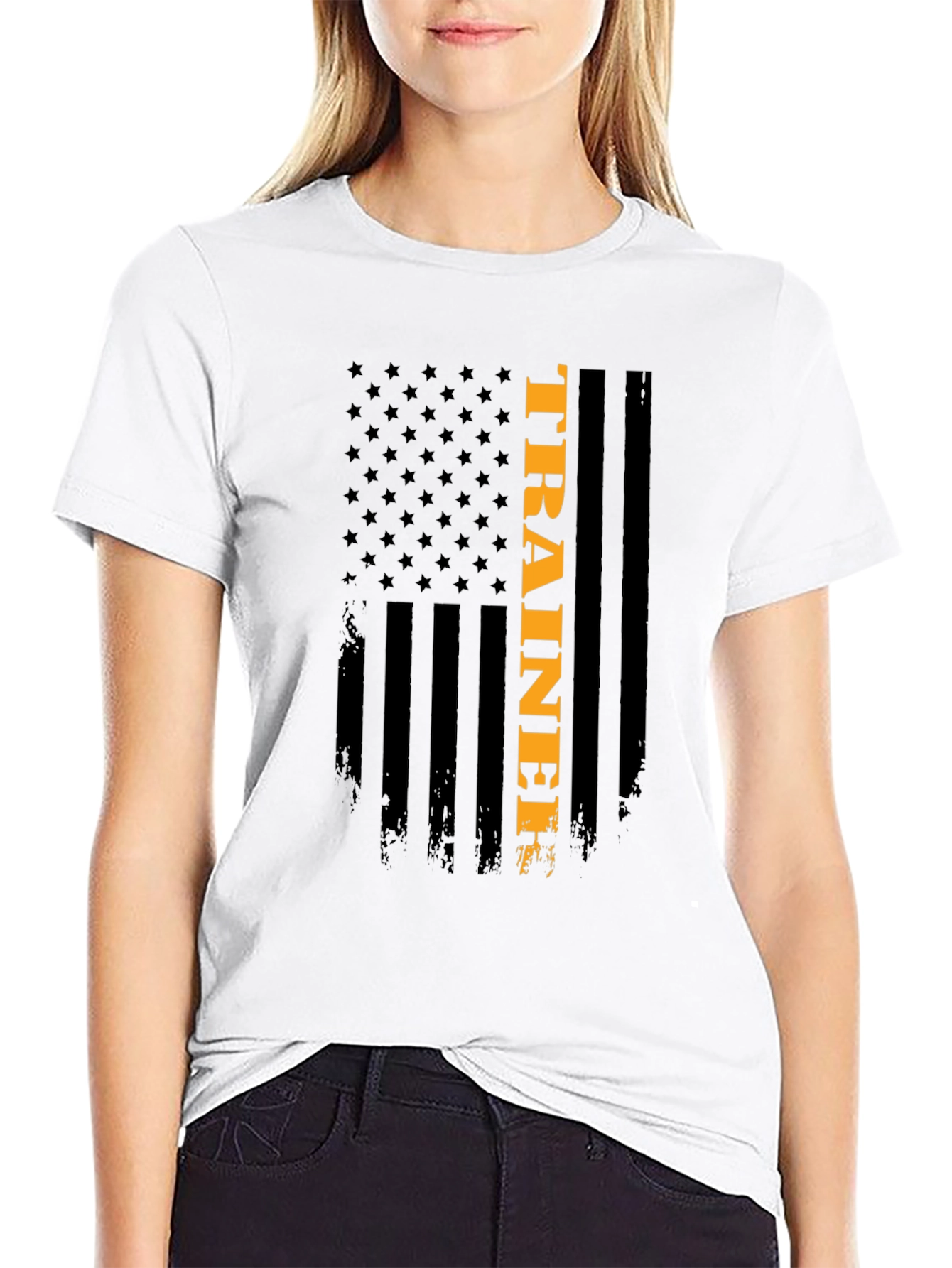 American Flag Trainer Graphic T-Shirt