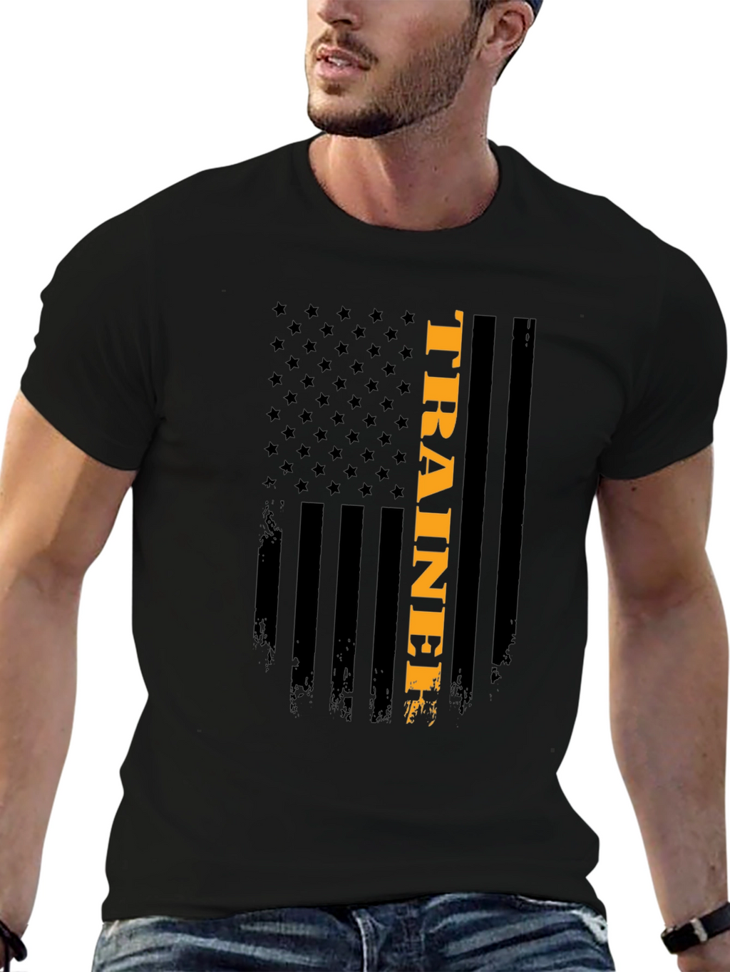 American Flag Trainer Graphic T-Shirt