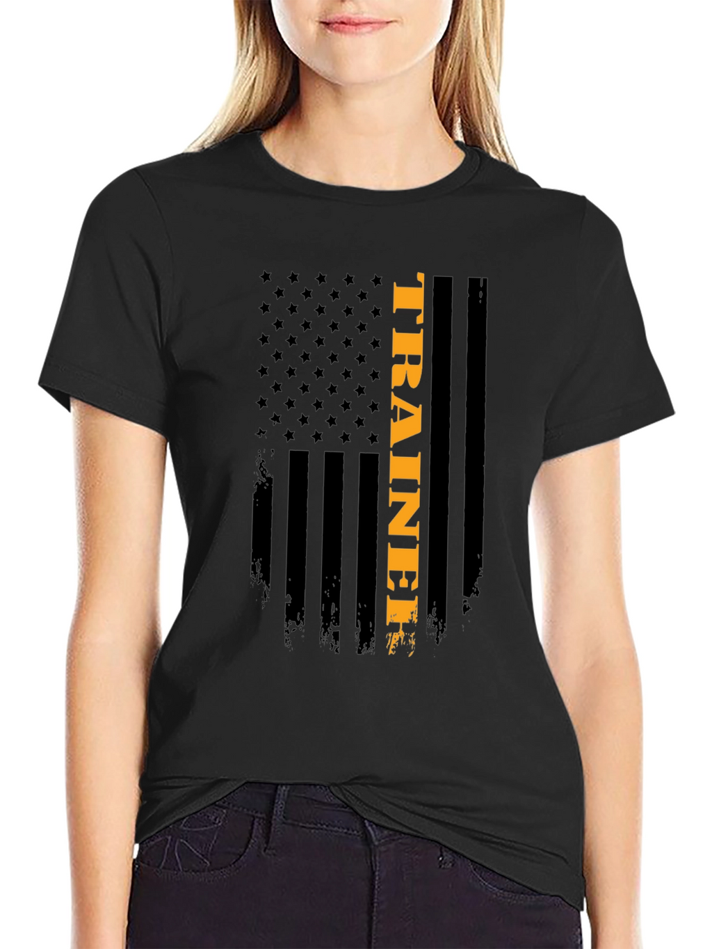 American Flag Trainer Graphic T-Shirt