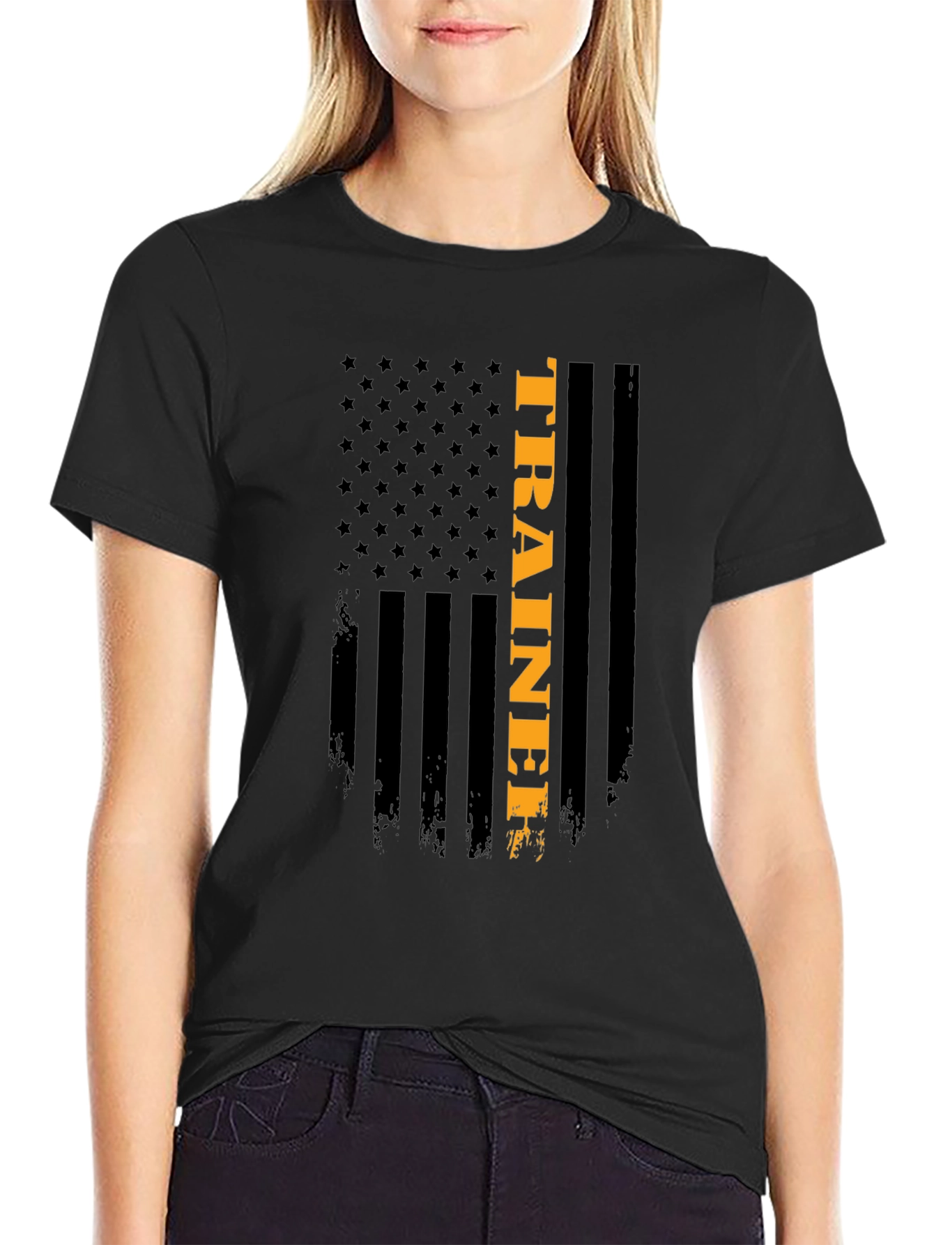 American Flag Trainer Graphic T-Shirt