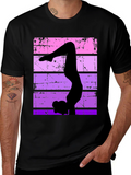Gymnast Silhouette Graphic Tee - Retro Style