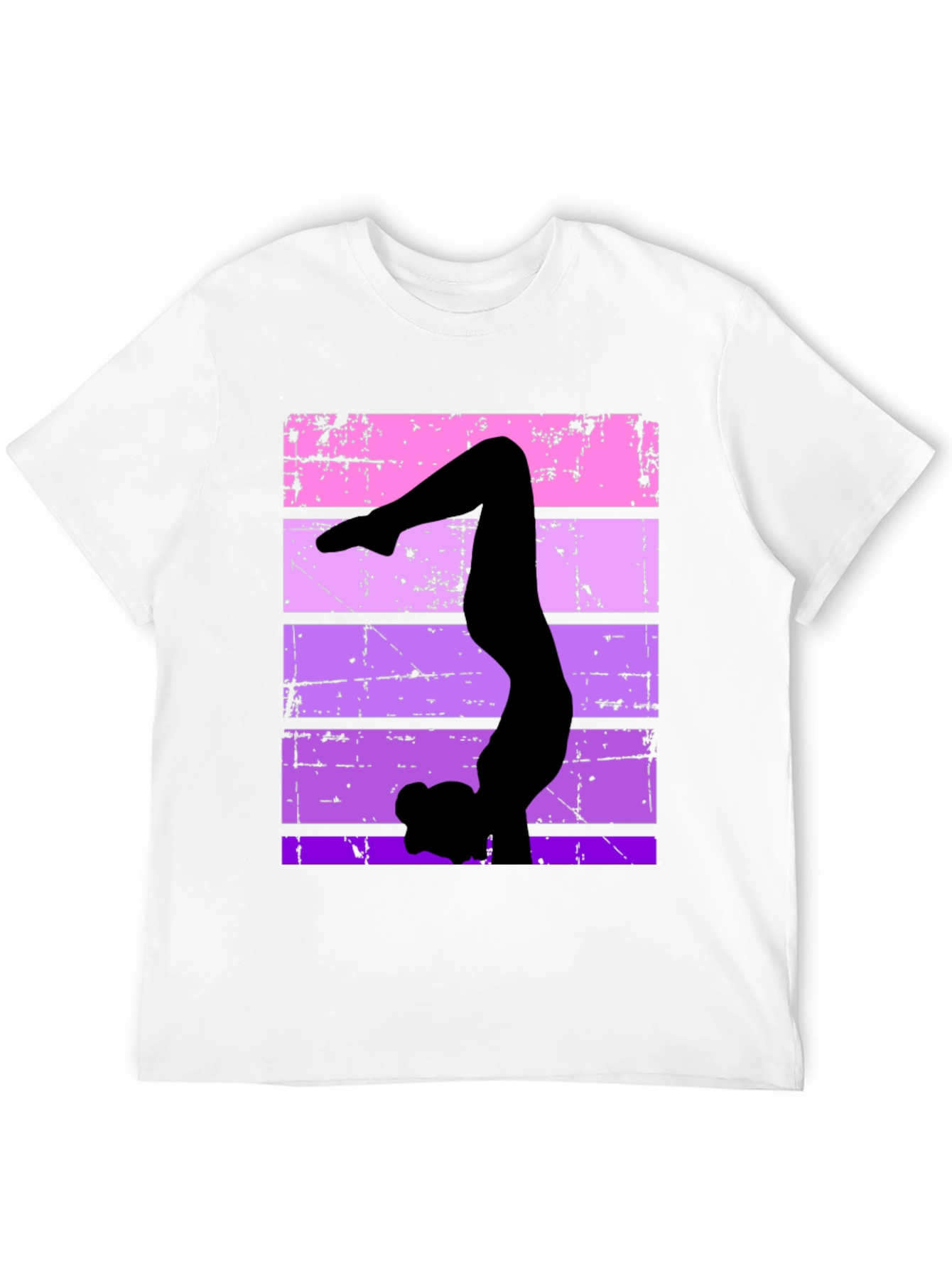 Gymnast Silhouette Graphic Tee - Retro Style